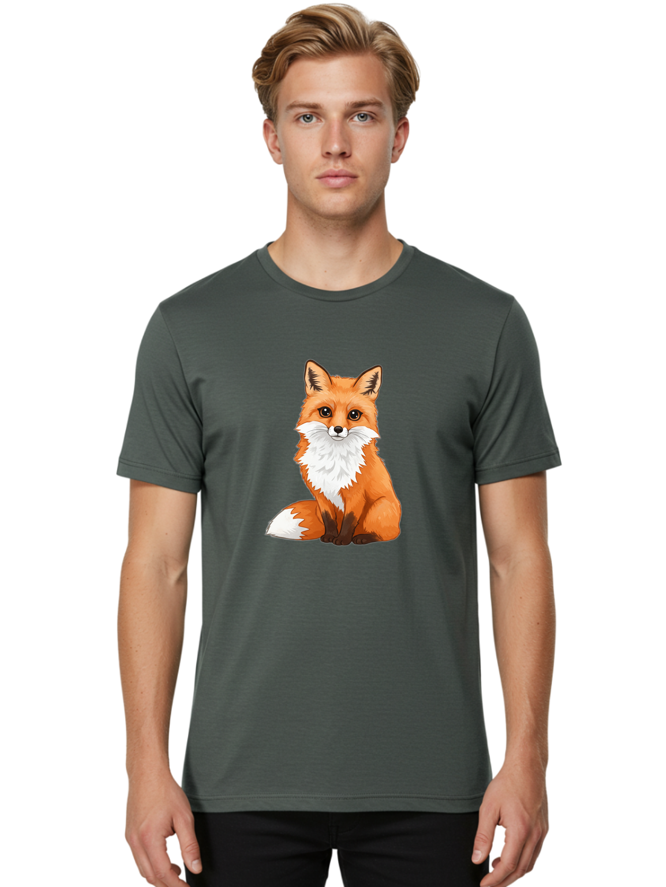 Cartoon-Fox-4 Men'S Graphic Tee, 100% Cotton, Comfortable Casual Summer Wear, Machine Washable, Vintage Camera, Old Camera, Antique Camera, Black Camera, Classic Photography, Photography Equipment, Nostalgic Device, Film Camera, Camera Art Bae953