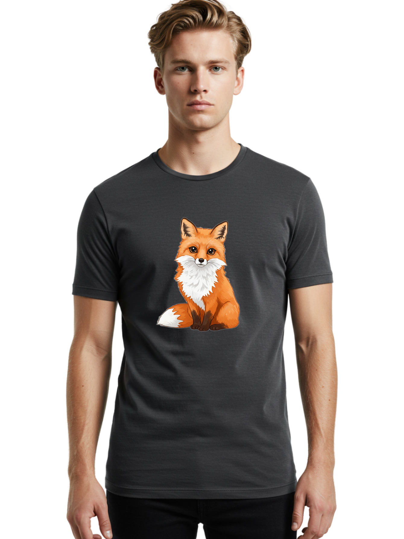 Cartoon-Fox-4 Men'S Graphic Tee, 100% Cotton, Comfortable Casual Summer Wear, Machine Washable, Vintage Camera, Old Camera, Antique Camera, Black Camera, Classic Photography, Photography Equipment, Nostalgic Device, Film Camera, Camera Art Bae953