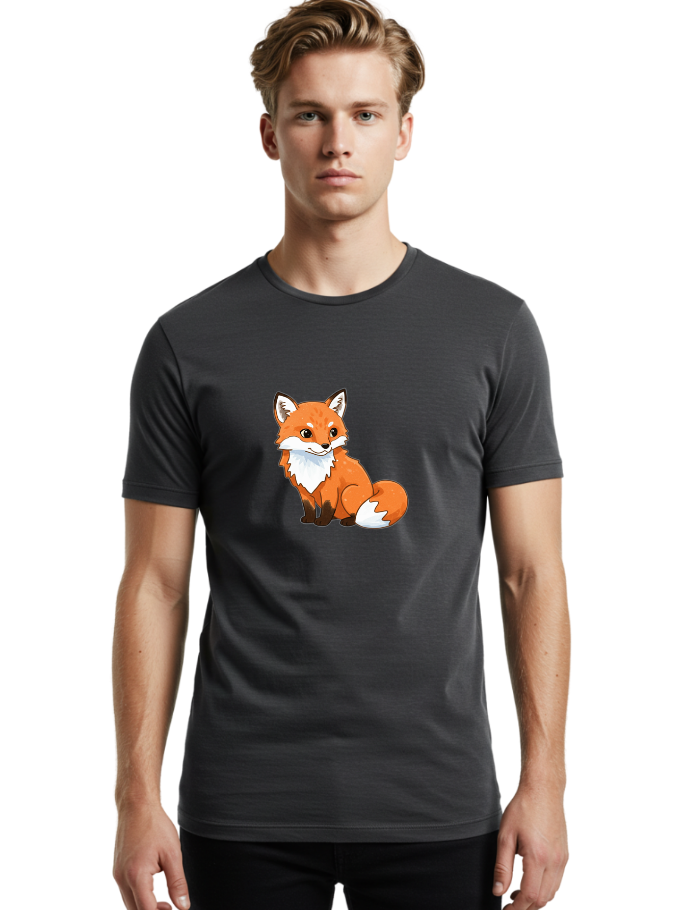 Cartoon-Fox Men'S Graphic Tee, 100% Cotton, Comfortable Casual Summer Wear, Machine Washable, Vintage Camera, Old Camera, Antique Camera, Black Camera, Classic Photography, Photography Equipment, Nostalgic Device, Film Camera, Camera Art Bae954