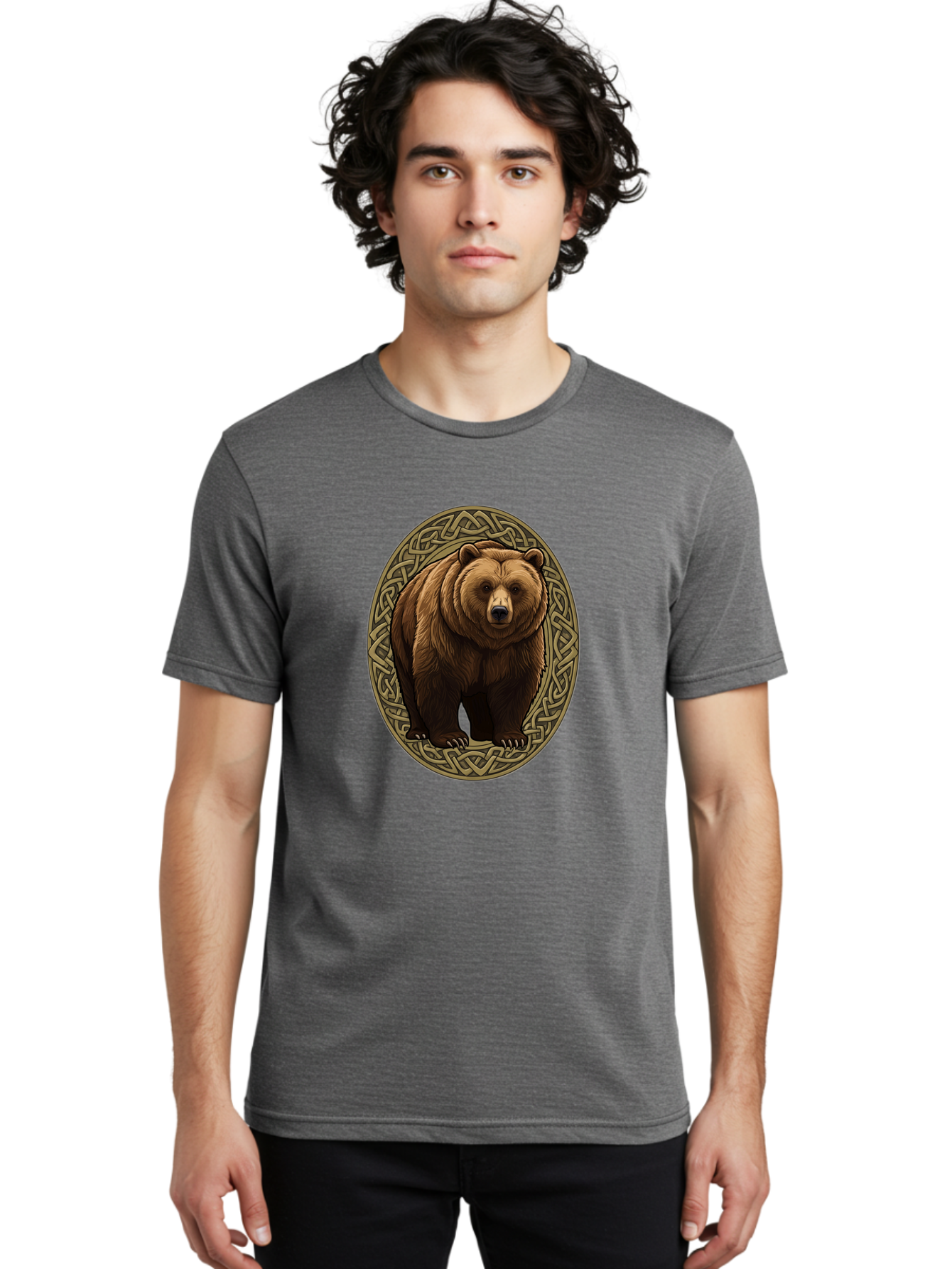Celtic-Bear-Emblem Men'S Graphic Tee, 100% Cotton, Comfortable Casual Summer Wear, Machine Washable, Vintage Camera, Old Camera, Antique Camera, Black Camera, Classic Photography, Photography Equipment, Nostalgic Device, Film Camera, Bae956
