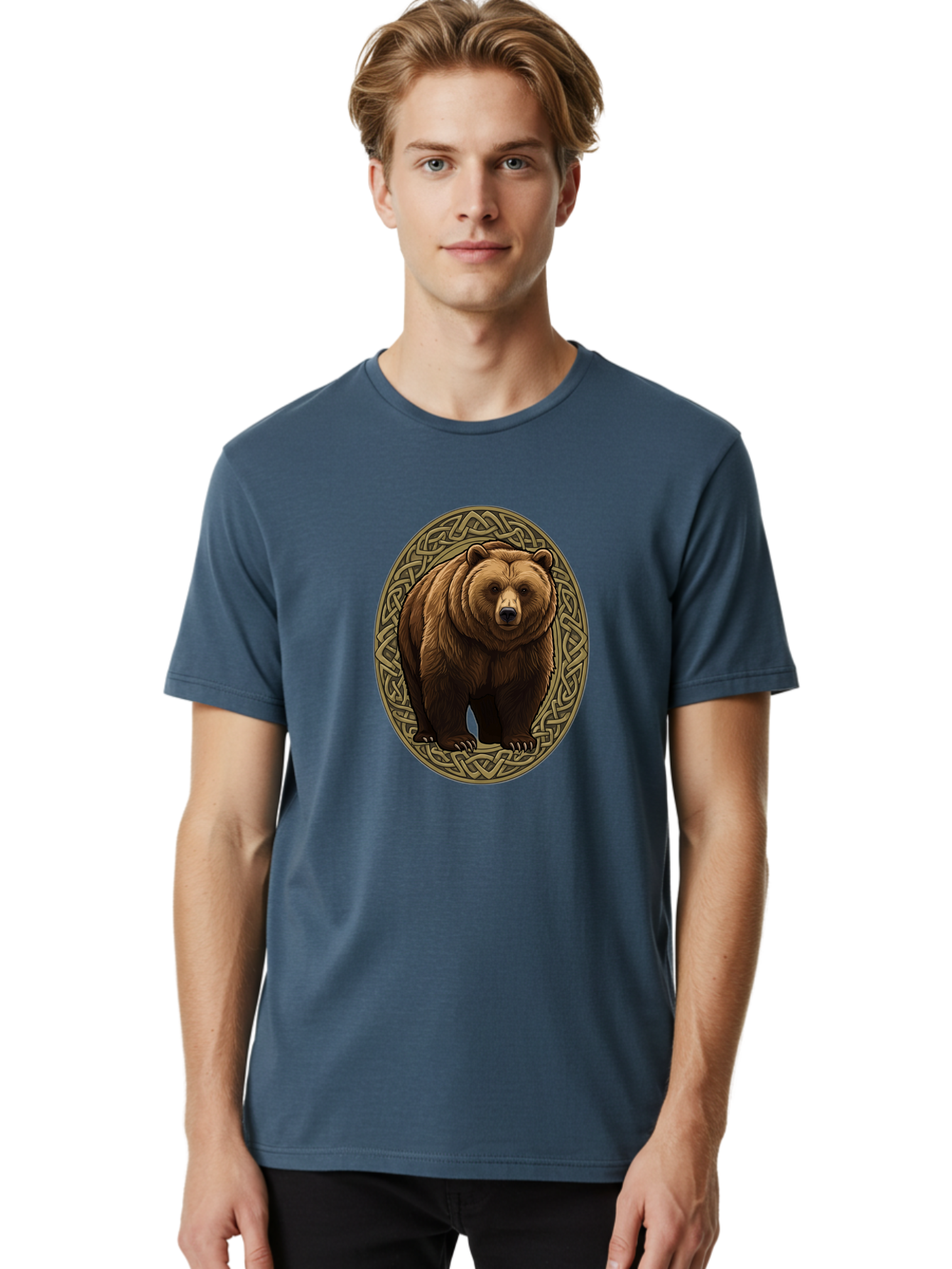 Celtic-Bear-Emblem Men'S Graphic Tee, 100% Cotton, Comfortable Casual Summer Wear, Machine Washable, Vintage Camera, Old Camera, Antique Camera, Black Camera, Classic Photography, Photography Equipment, Nostalgic Device, Film Camera, Bae956