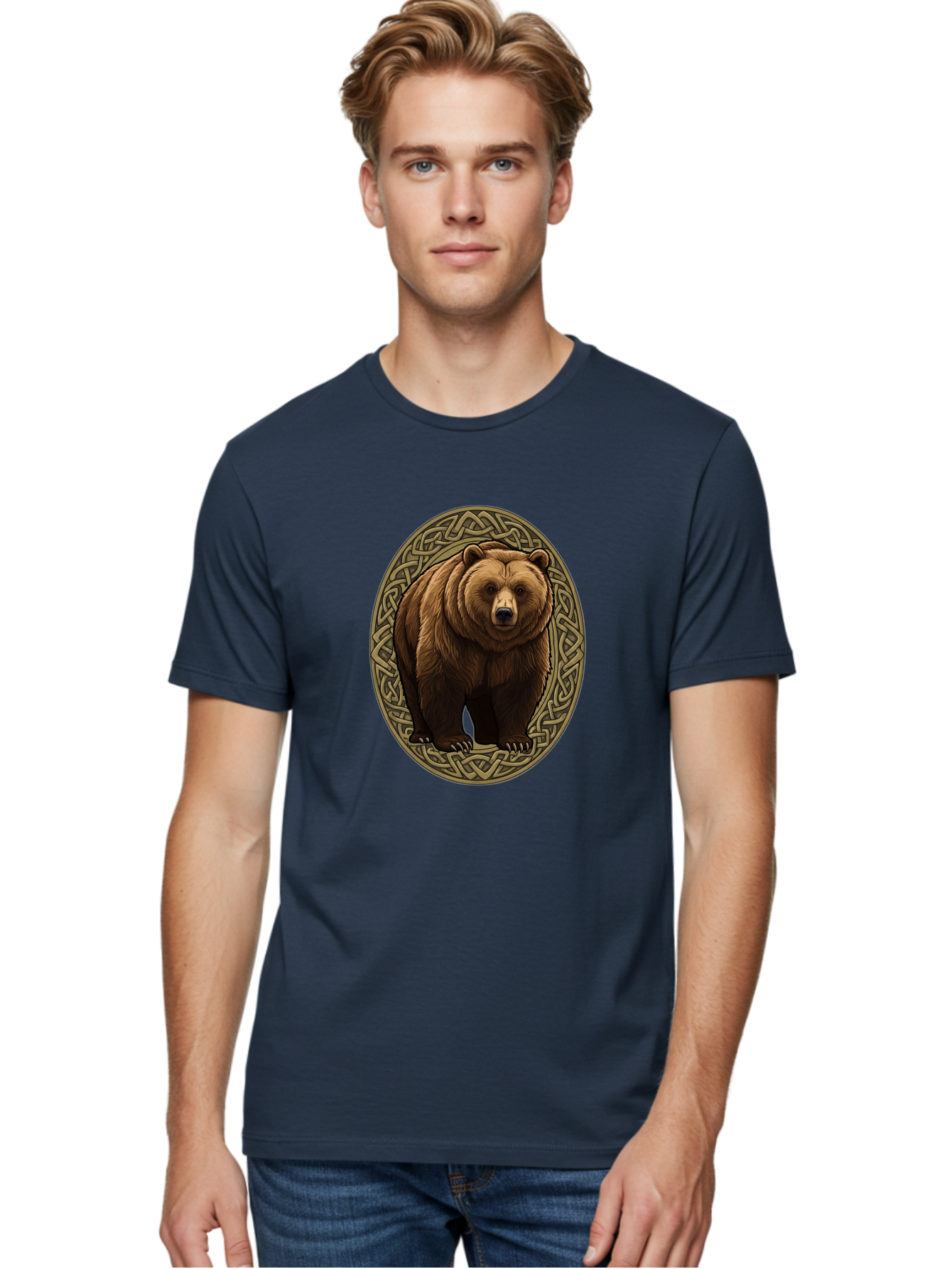 Celtic-Bear-Emblem Men'S Graphic Tee, 100% Cotton, Comfortable Casual Summer Wear, Machine Washable, Vintage Camera, Old Camera, Antique Camera, Black Camera, Classic Photography, Photography Equipment, Nostalgic Device, Film Camera, Bae956