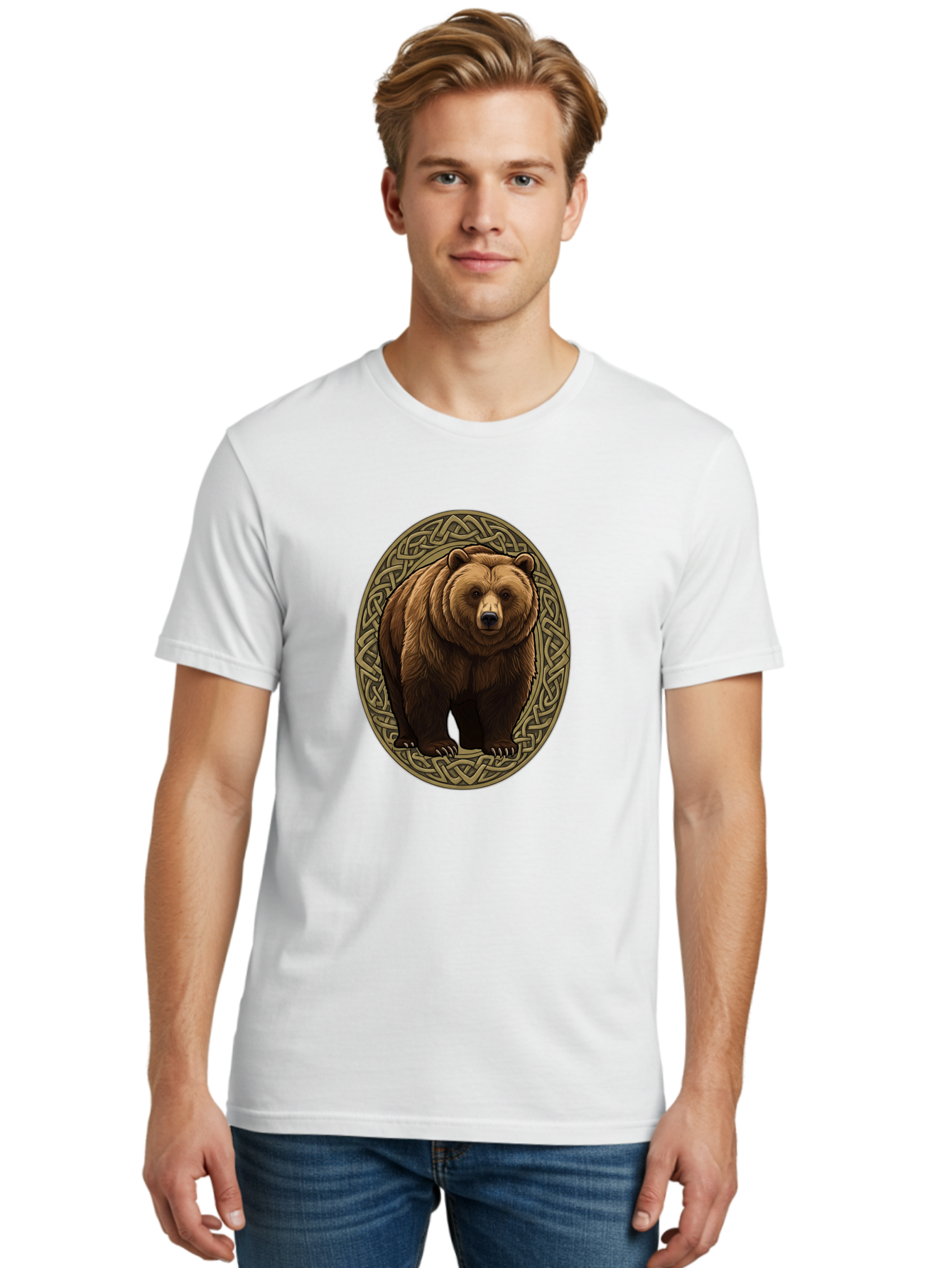 Celtic-Bear-Emblem Men'S Graphic Tee, 100% Cotton, Comfortable Casual Summer Wear, Machine Washable, Vintage Camera, Old Camera, Antique Camera, Black Camera, Classic Photography, Photography Equipment, Nostalgic Device, Film Camera, Bae956