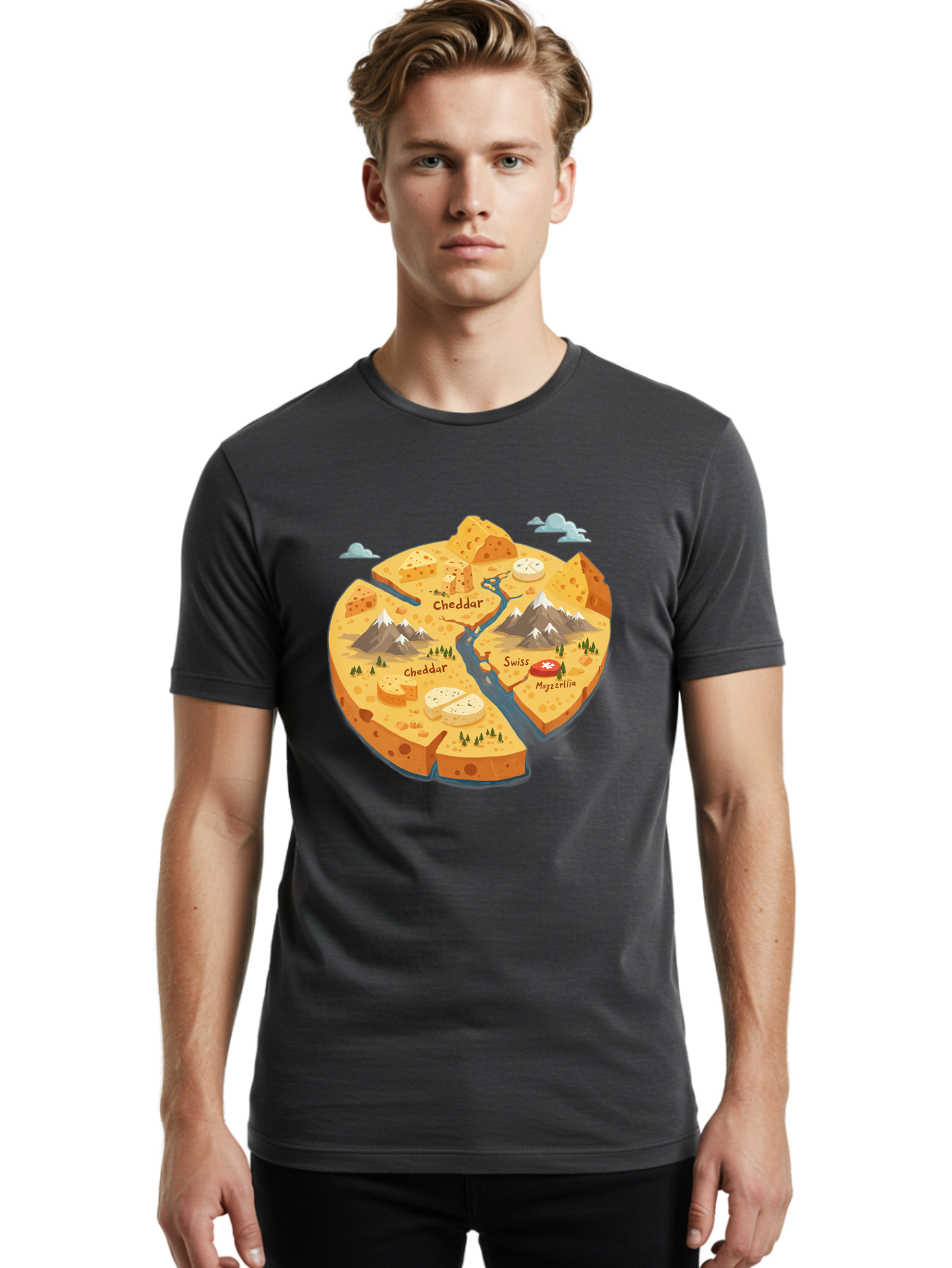 Cheese-Map Men'S Graphic Tee, 100% Cotton, Comfortable Casual Summer Wear, Machine Washable, Vintage Camera, Old Camera, Antique Camera, Black Camera, Classic Photography, Photography Equipment, Nostalgic Device, Film Camera, Camera Art Bae959