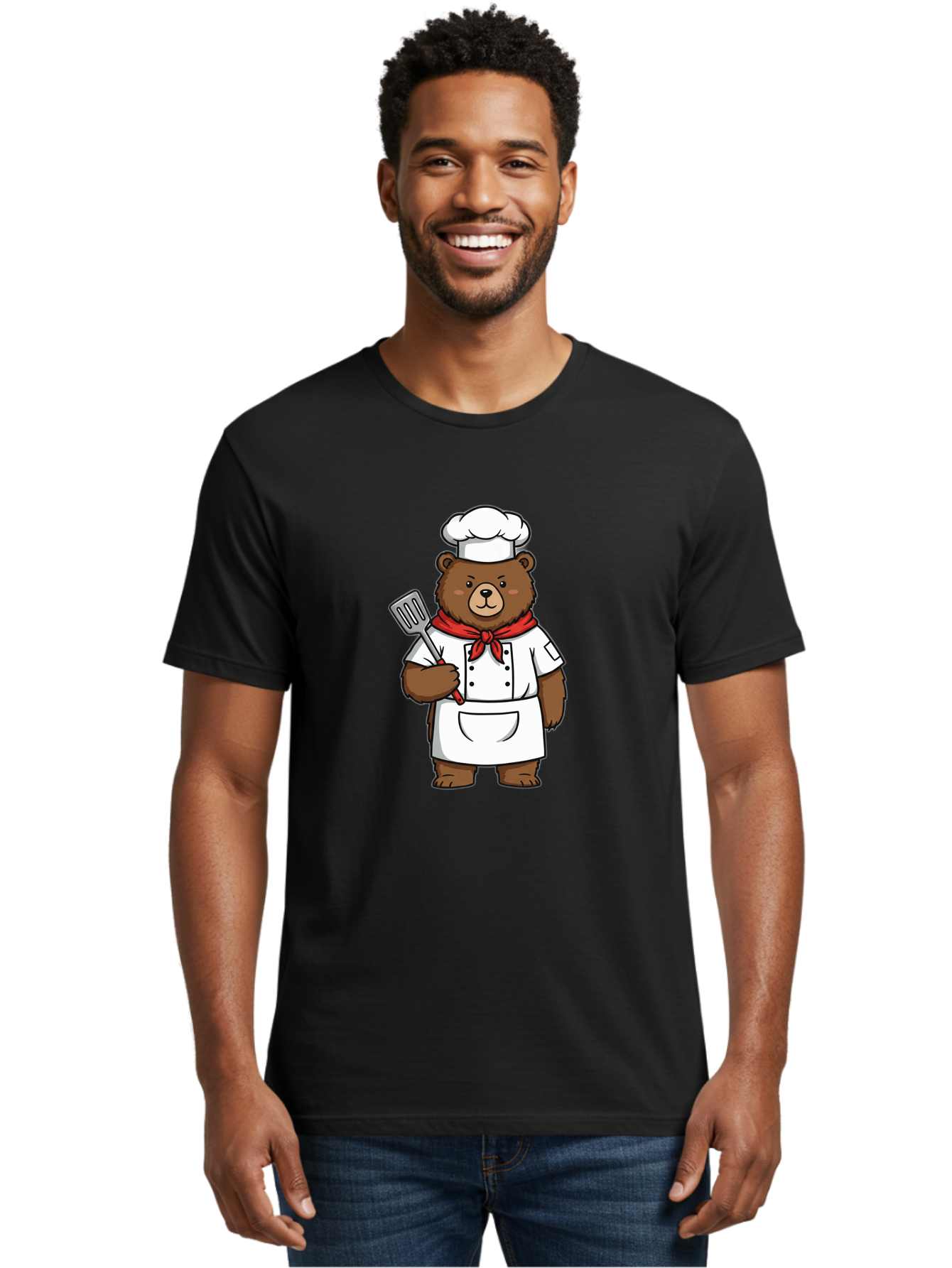 Chef-Bear-1 Men'S Graphic Tee, 100% Cotton, Comfortable Casual Summer Wear, Machine Washable, Vintage Camera, Old Camera, Antique Camera, Black Camera, Classic Photography, Photography Equipment, Nostalgic Device, Film Camera, Camera Art Bae960