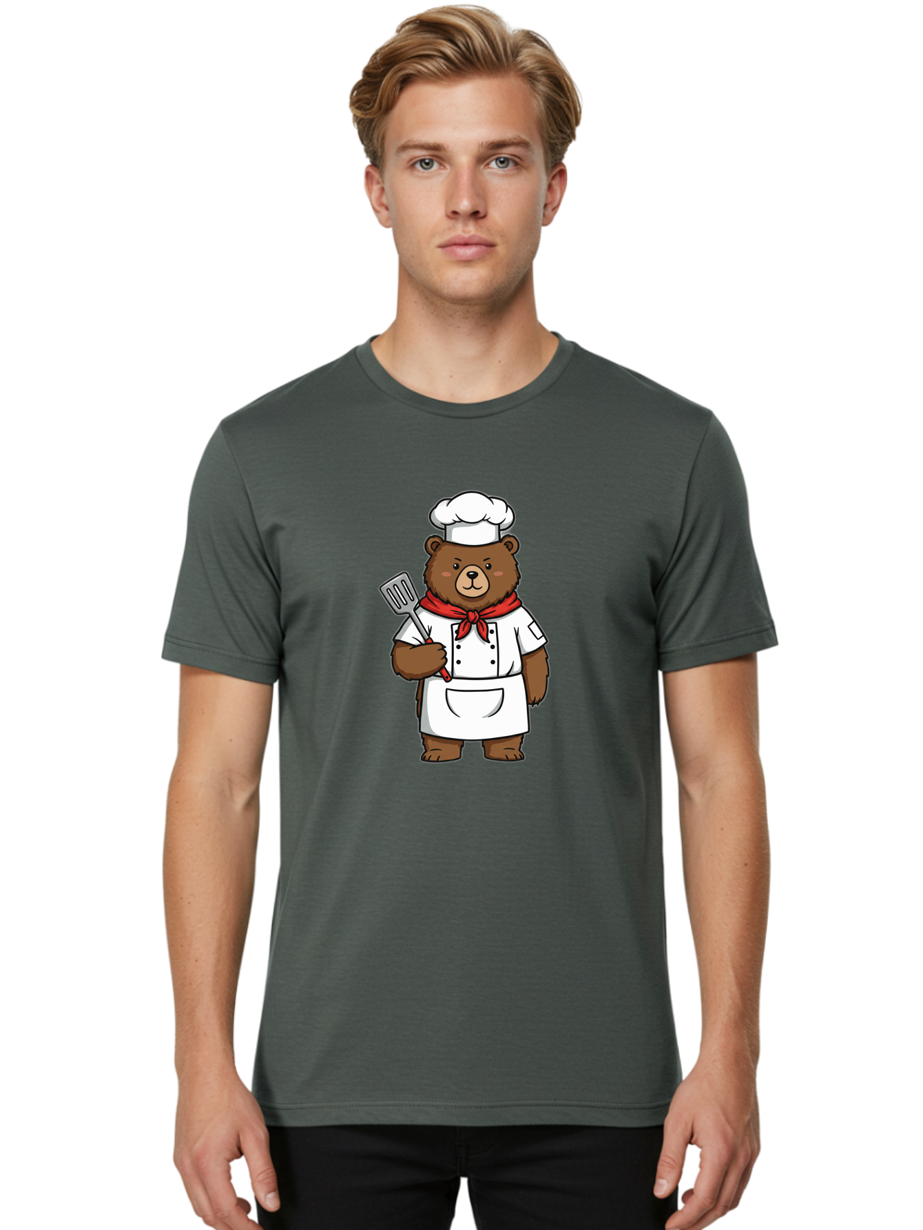 Chef-Bear-1 Men'S Graphic Tee, 100% Cotton, Comfortable Casual Summer Wear, Machine Washable, Vintage Camera, Old Camera, Antique Camera, Black Camera, Classic Photography, Photography Equipment, Nostalgic Device, Film Camera, Camera Art Bae960