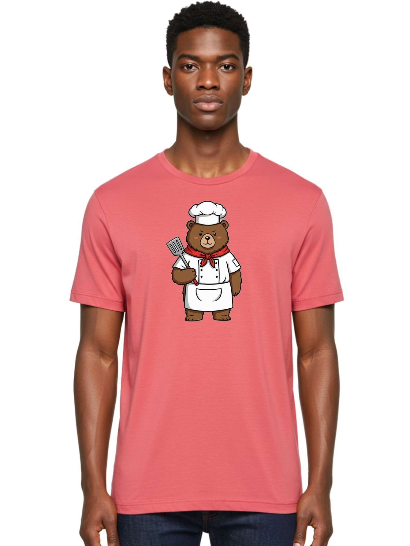 Chef-Bear-1 Men'S Graphic Tee, 100% Cotton, Comfortable Casual Summer Wear, Machine Washable, Vintage Camera, Old Camera, Antique Camera, Black Camera, Classic Photography, Photography Equipment, Nostalgic Device, Film Camera, Camera Art Bae960