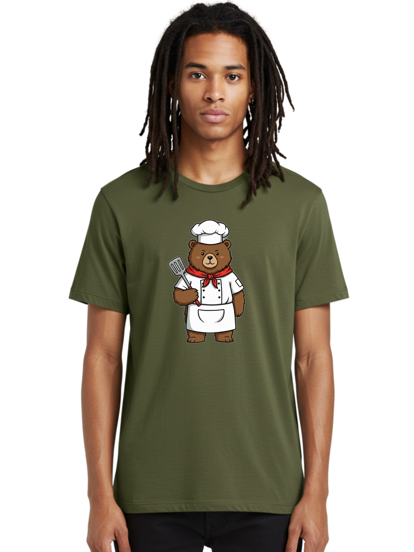 Chef-Bear-1 Men'S Graphic Tee, 100% Cotton, Comfortable Casual Summer Wear, Machine Washable, Vintage Camera, Old Camera, Antique Camera, Black Camera, Classic Photography, Photography Equipment, Nostalgic Device, Film Camera, Camera Art Bae960