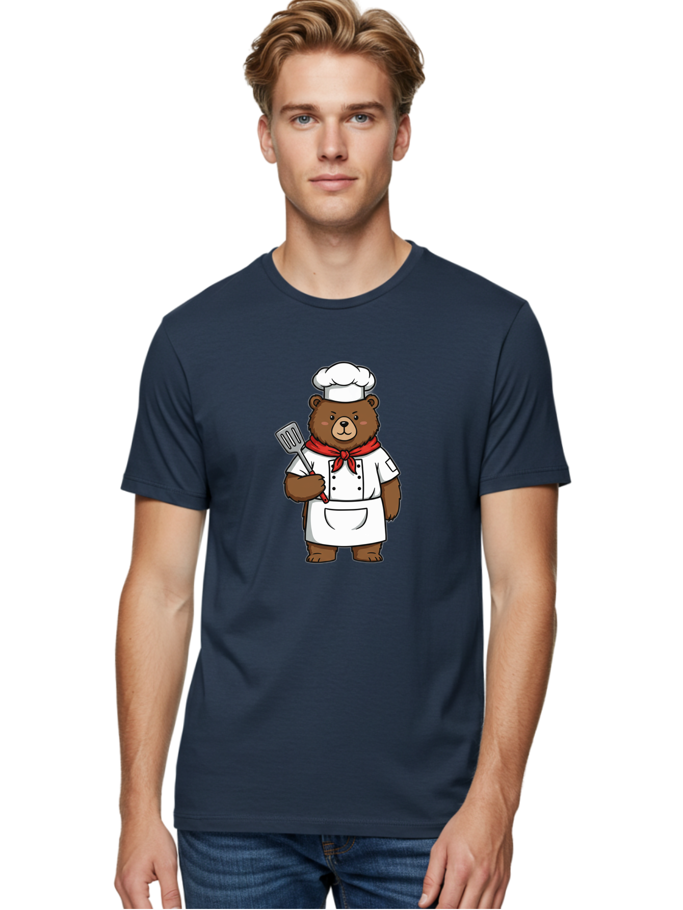 Chef-Bear-1 Men'S Graphic Tee, 100% Cotton, Comfortable Casual Summer Wear, Machine Washable, Vintage Camera, Old Camera, Antique Camera, Black Camera, Classic Photography, Photography Equipment, Nostalgic Device, Film Camera, Camera Art Bae960