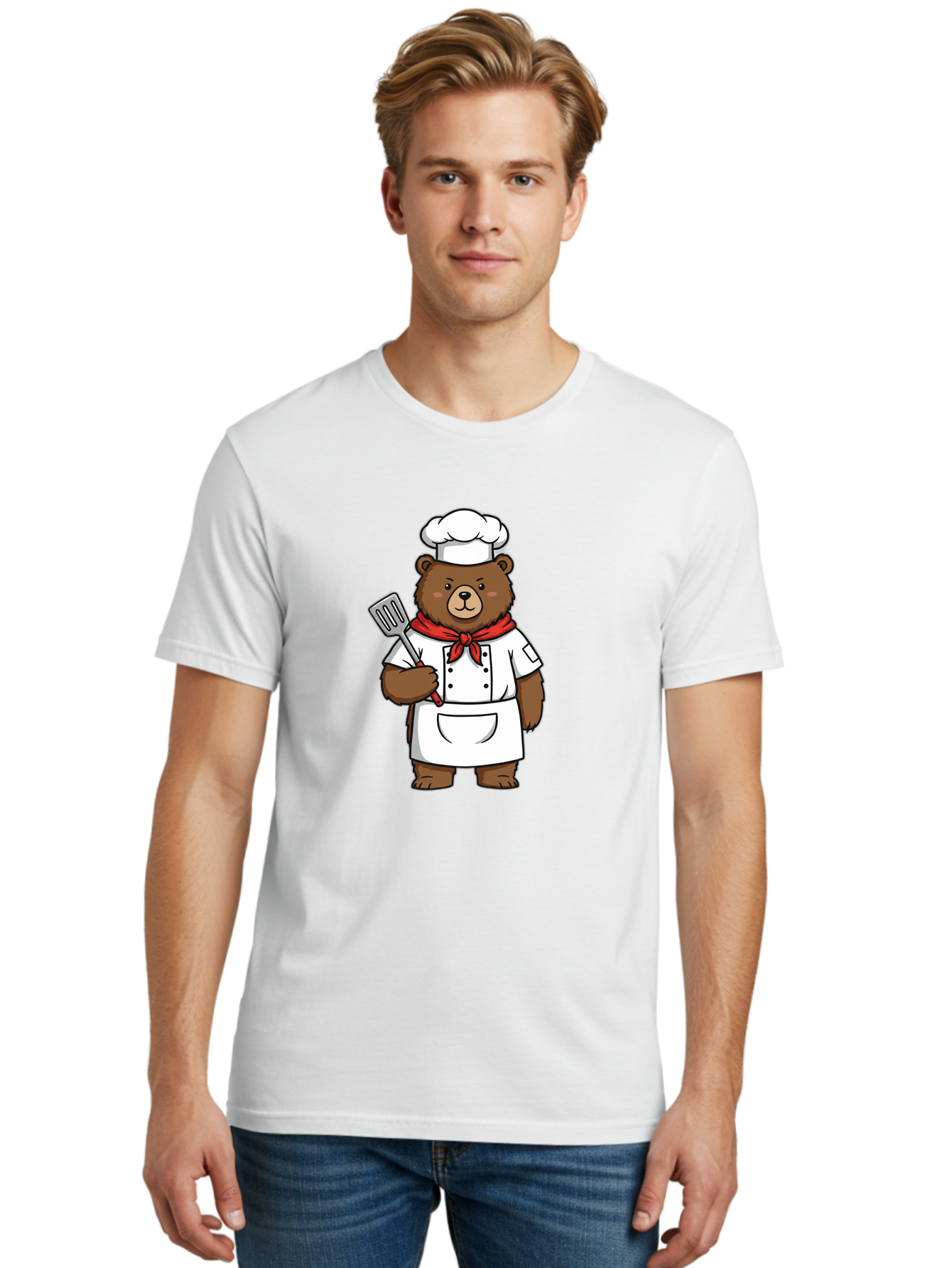 Chef-Bear-1 Men'S Graphic Tee, 100% Cotton, Comfortable Casual Summer Wear, Machine Washable, Vintage Camera, Old Camera, Antique Camera, Black Camera, Classic Photography, Photography Equipment, Nostalgic Device, Film Camera, Camera Art Bae960