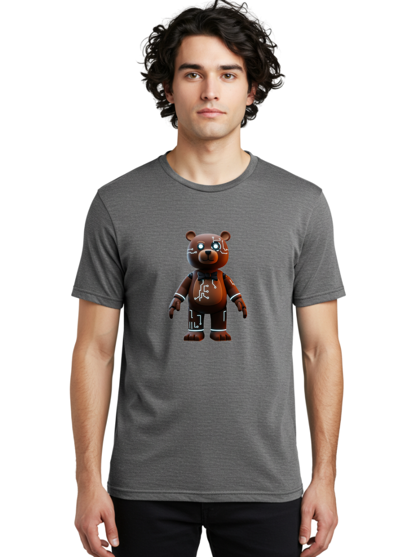 Circuit-Bear-2 Men'S Graphic Tee, 100% Cotton, Comfortable Casual Summer Wear, Machine Washable, Vintage Camera, Old Camera, Antique Camera, Black Camera, Classic Photography, Photography Equipment, Nostalgic Device, Film Camera, Camera Art Bae966