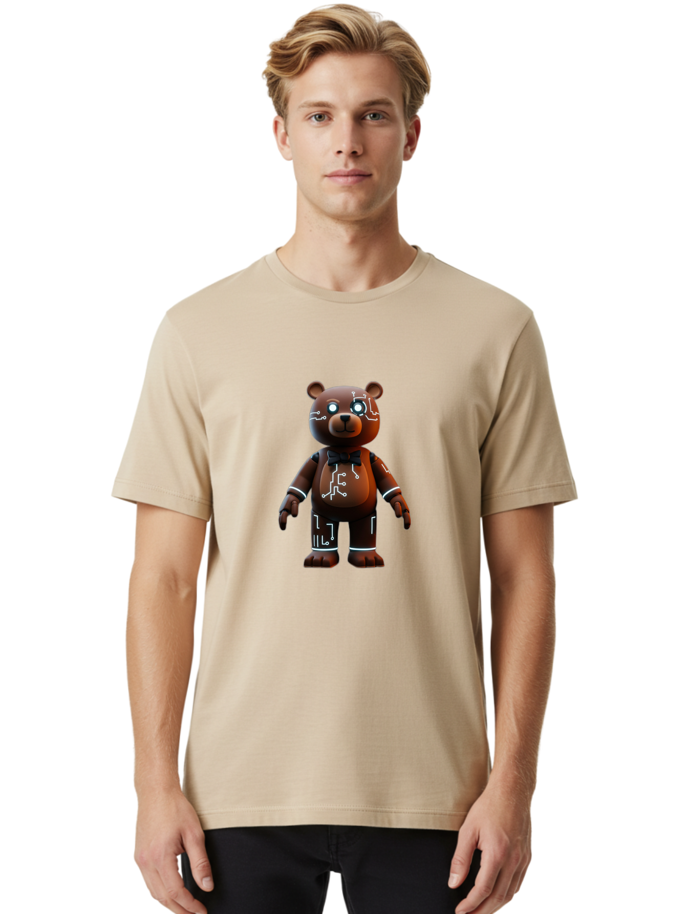 Circuit-Bear-2 Men'S Graphic Tee, 100% Cotton, Comfortable Casual Summer Wear, Machine Washable, Vintage Camera, Old Camera, Antique Camera, Black Camera, Classic Photography, Photography Equipment, Nostalgic Device, Film Camera, Camera Art Bae966