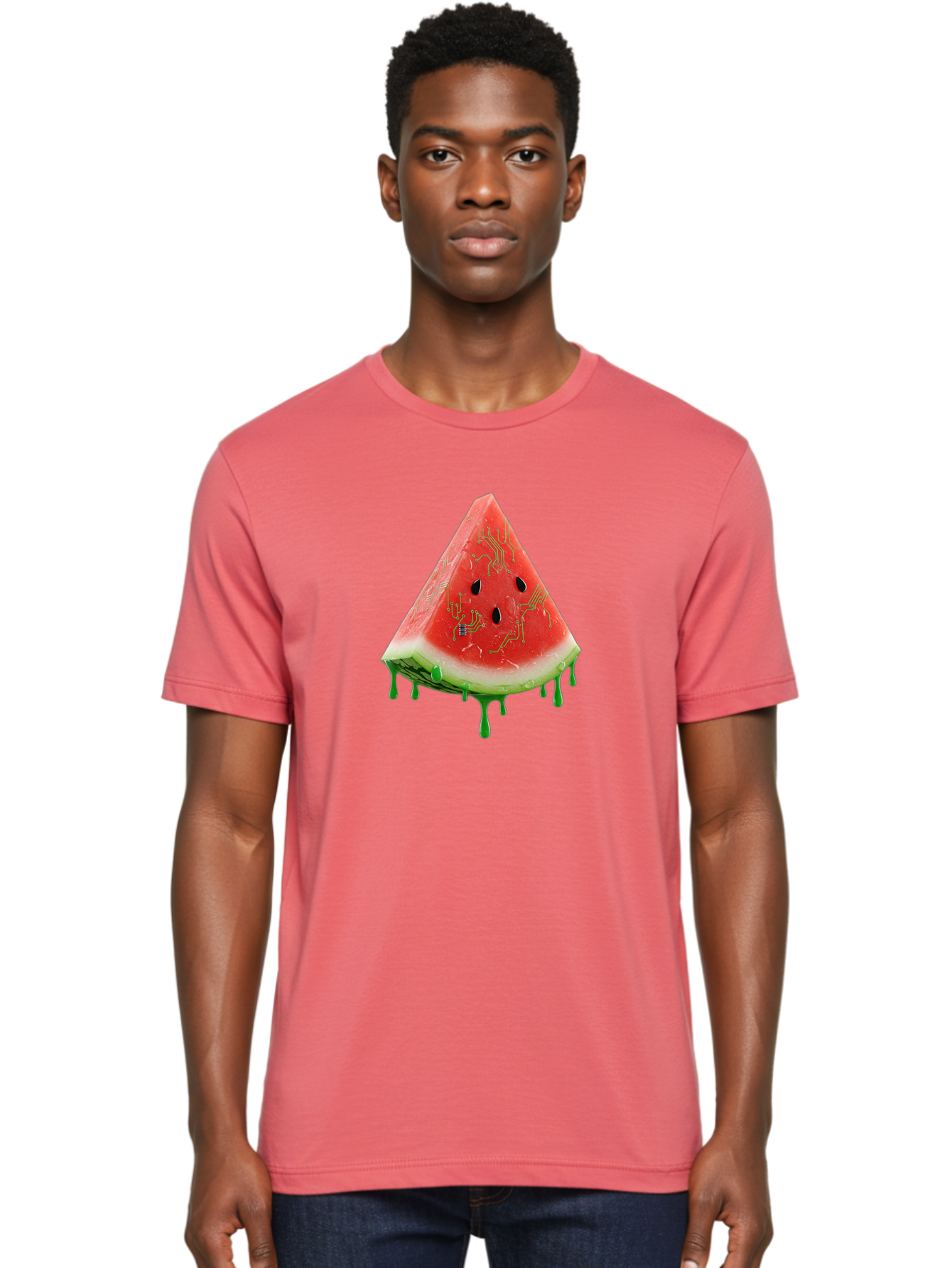Circuit-Watermelon-Slice Men'S Graphic Tee, 100% Cotton, Comfortable Casual Summer Wear, Machine Washable, Vintage Camera, Old Camera, Antique Camera, Black Camera, Classic Photography, Photography Equipment, Nostalgic Device, Film Camera, Bae968