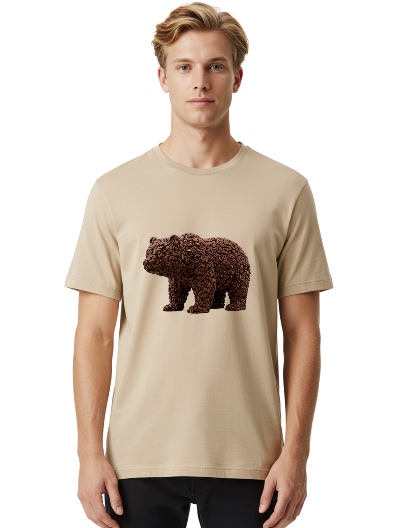 Coffee-Bean-Bear Men'S Graphic Tee, 100% Cotton, Comfortable Casual Summer Wear, Machine Washable, Vintage Camera, Old Camera, Antique Camera, Black Camera, Classic Photography, Photography Equipment, Nostalgic Device, Film Camera, Camera Art Bae974