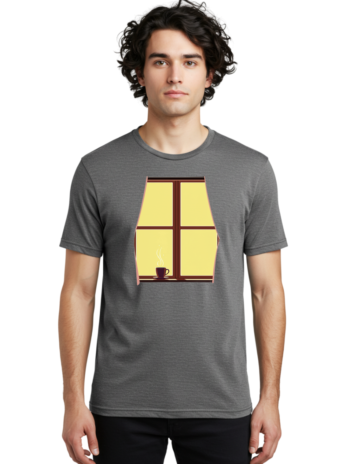 Coffee-By-Window Men'S Graphic Tee, 100% Cotton, Comfortable Casual Summer Wear, Machine Washable, Vintage Camera, Old Camera, Antique Camera, Black Camera, Classic Photography, Photography Equipment, Nostalgic Device, Film Camera, Camera Art Bae975