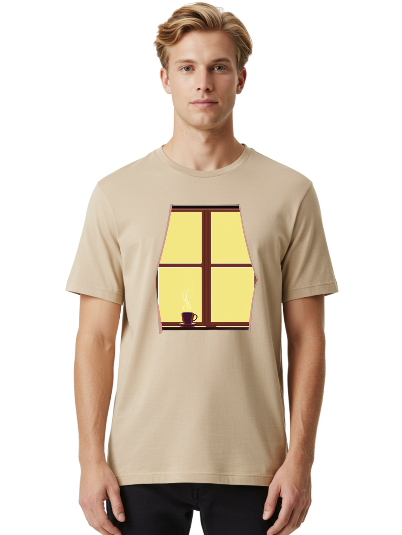 Coffee-By-Window Men'S Graphic Tee, 100% Cotton, Comfortable Casual Summer Wear, Machine Washable, Vintage Camera, Old Camera, Antique Camera, Black Camera, Classic Photography, Photography Equipment, Nostalgic Device, Film Camera, Camera Art Bae975