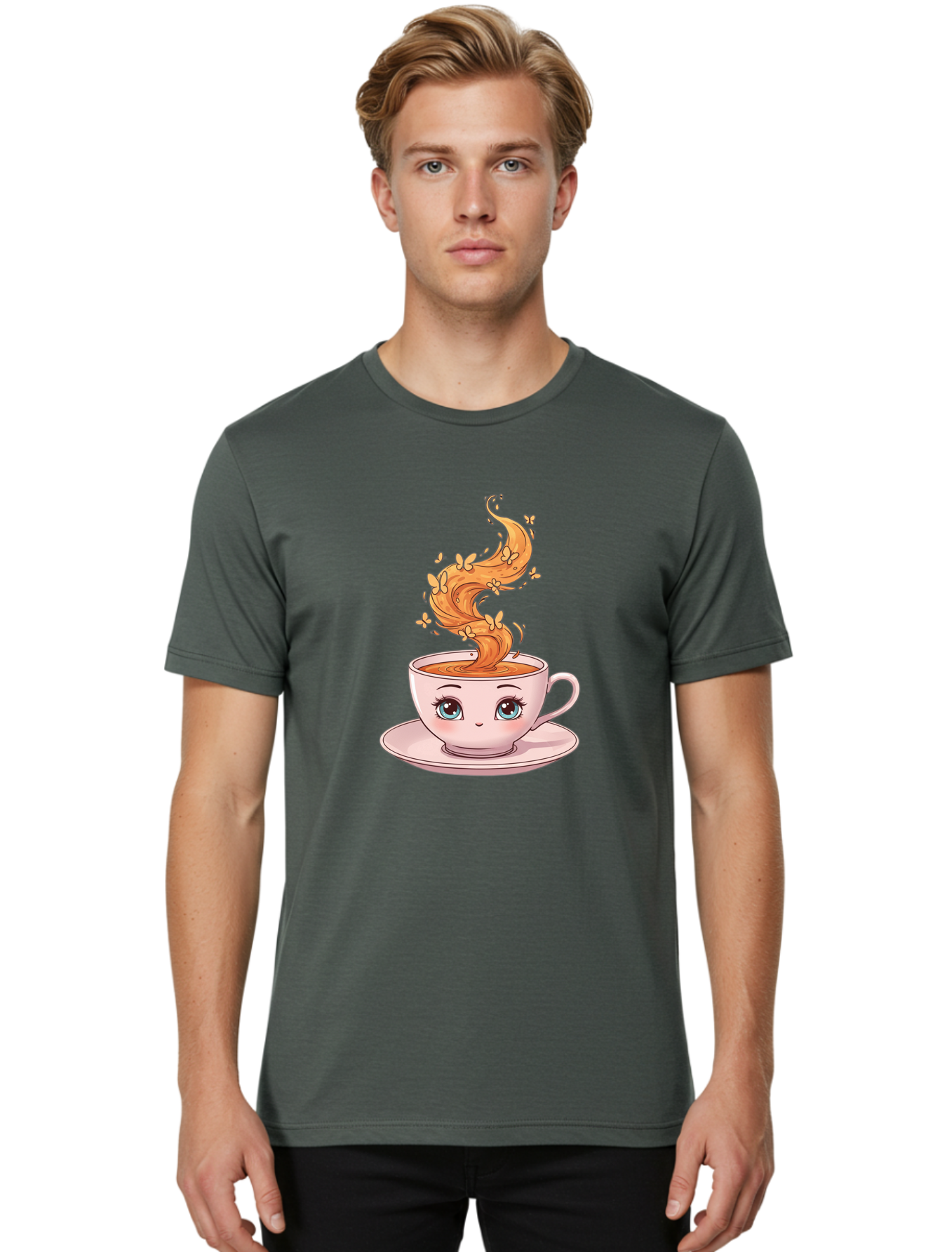 Coffee-Cup Men'S Graphic Tee, 100% Cotton, Comfortable Casual Summer Wear, Machine Washable, Vintage Camera, Old Camera, Antique Camera, Black Camera, Classic Photography, Photography Equipment, Nostalgic Device, Film Camera, Camera Art Bae976