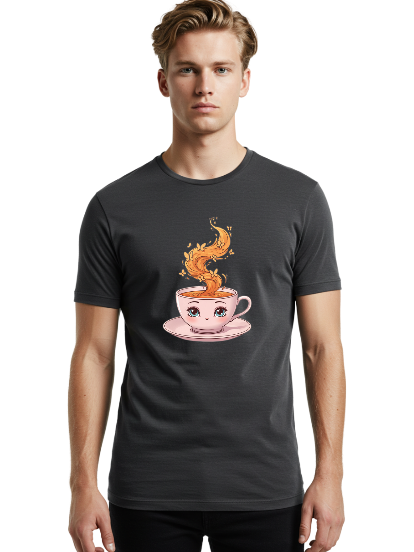 Coffee-Cup Men'S Graphic Tee, 100% Cotton, Comfortable Casual Summer Wear, Machine Washable, Vintage Camera, Old Camera, Antique Camera, Black Camera, Classic Photography, Photography Equipment, Nostalgic Device, Film Camera, Camera Art Bae976