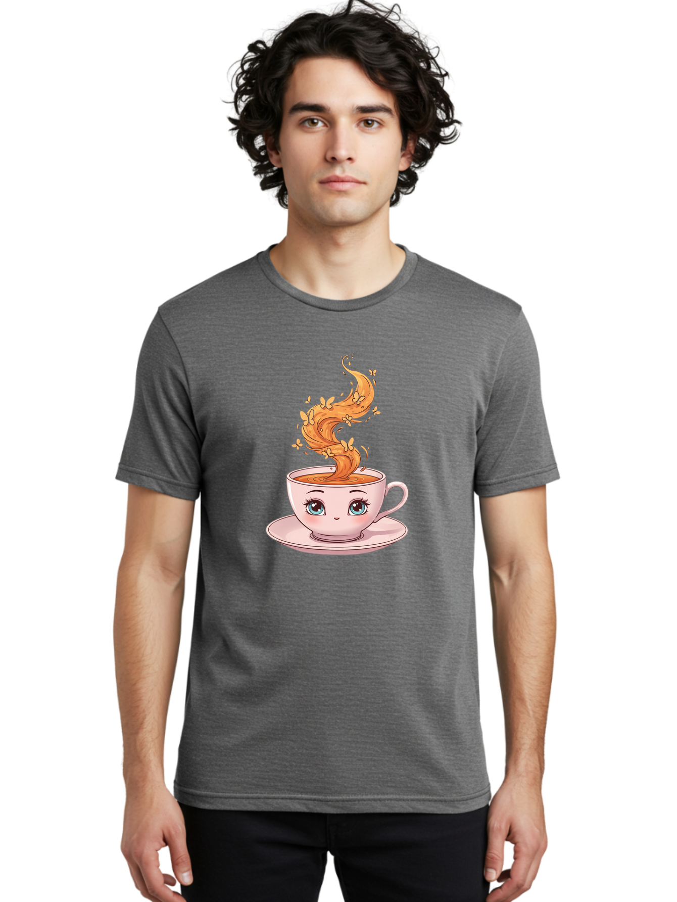 Coffee-Cup Men'S Graphic Tee, 100% Cotton, Comfortable Casual Summer Wear, Machine Washable, Vintage Camera, Old Camera, Antique Camera, Black Camera, Classic Photography, Photography Equipment, Nostalgic Device, Film Camera, Camera Art Bae976