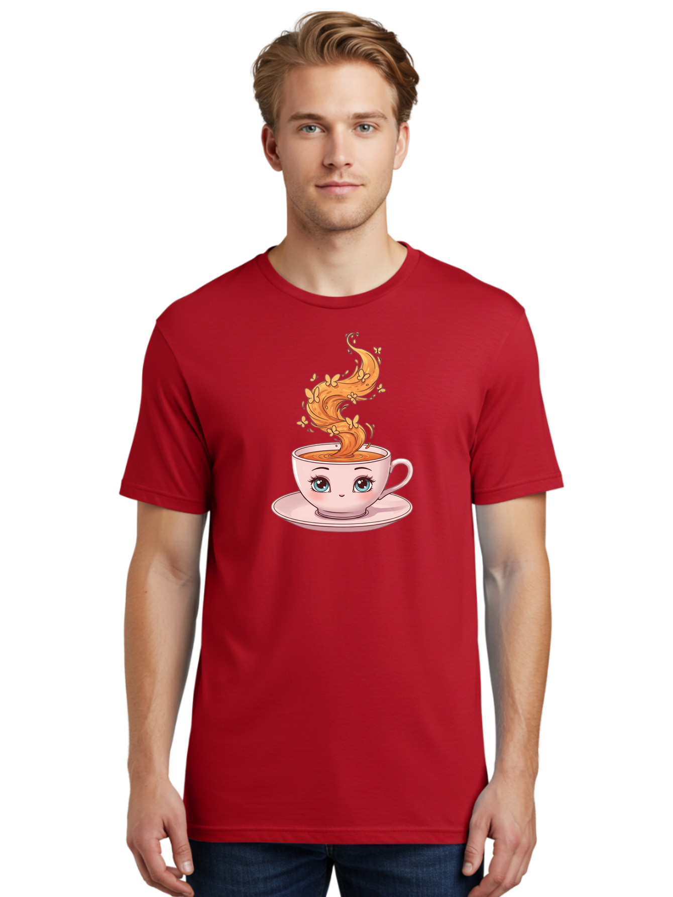 Coffee-Cup Men'S Graphic Tee, 100% Cotton, Comfortable Casual Summer Wear, Machine Washable, Vintage Camera, Old Camera, Antique Camera, Black Camera, Classic Photography, Photography Equipment, Nostalgic Device, Film Camera, Camera Art Bae976