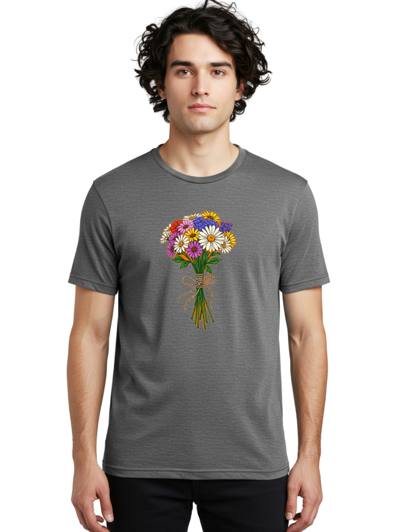 Colorful-Flower-Bouquet-2 Men'S Graphic Tee, 100% Cotton, Comfortable Casual Summer Wear, Machine Washable, Vintage Camera, Old Camera, Antique Camera, Black Camera, Classic Photography, Photography Equipment, Nostalgic Device, Film Camera, Bae978