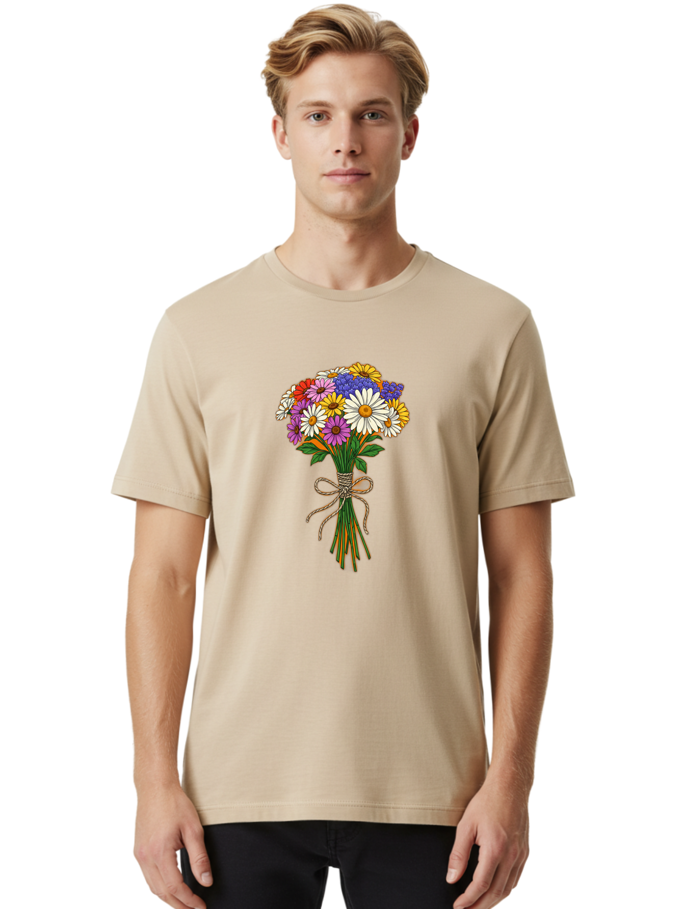 Colorful-Flower-Bouquet-2 Men'S Graphic Tee, 100% Cotton, Comfortable Casual Summer Wear, Machine Washable, Vintage Camera, Old Camera, Antique Camera, Black Camera, Classic Photography, Photography Equipment, Nostalgic Device, Film Camera, Bae978