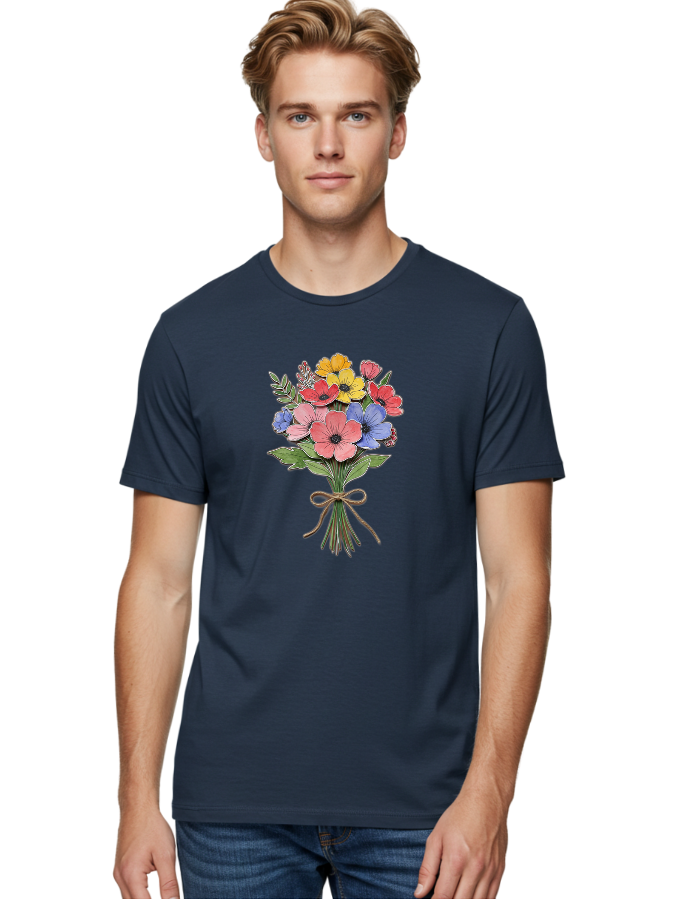 Colorful-Flower-Bouquet Men'S Graphic Tee, 100% Cotton, Comfortable Casual Summer Wear, Machine Washable, Vintage Camera, Old Camera, Antique Camera, Black Camera, Classic Photography, Photography Equipment, Nostalgic Device, Film Camera, Bae979