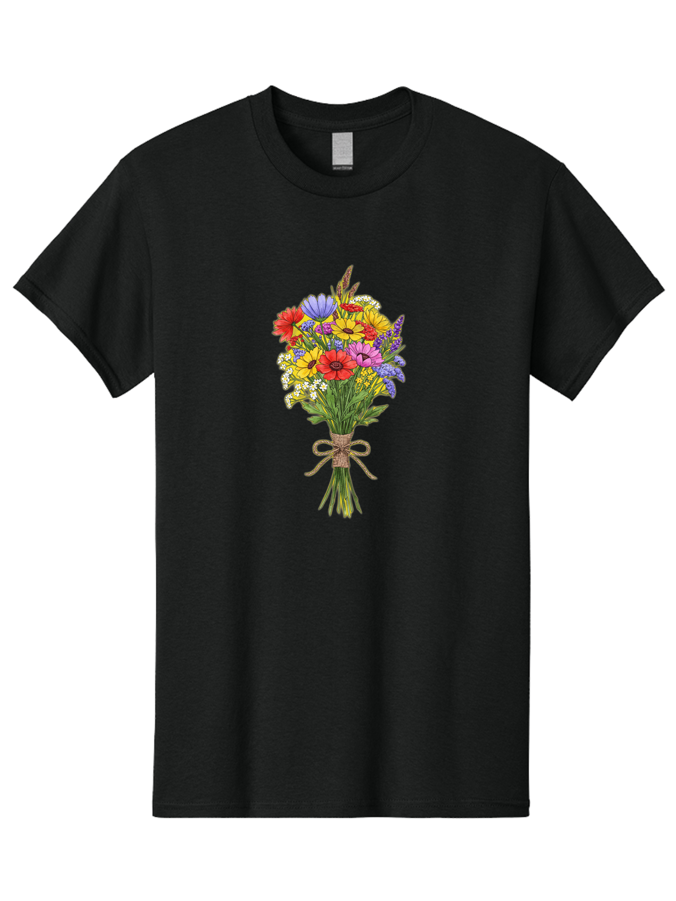 Colorful-Wildflower-Bouquet Men'S Graphic Tee, 100% Cotton, Comfortable Casual Summer Wear, Machine Washable, Vintage Camera, Old Camera, Antique Camera, Black Camera, Classic Photography, Photography Equipment, Nostalgic Device, Film Camera, Bae980