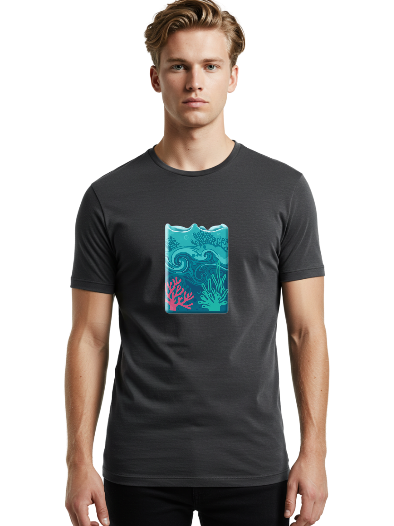 Coral-Reef-Wave Men'S Graphic Tee, 100% Cotton, Comfortable Casual Summer Wear, Machine Washable, Vintage Camera, Old Camera, Antique Camera, Black Camera, Classic Photography, Photography Equipment, Nostalgic Device, Film Camera, Camera Art Bae984