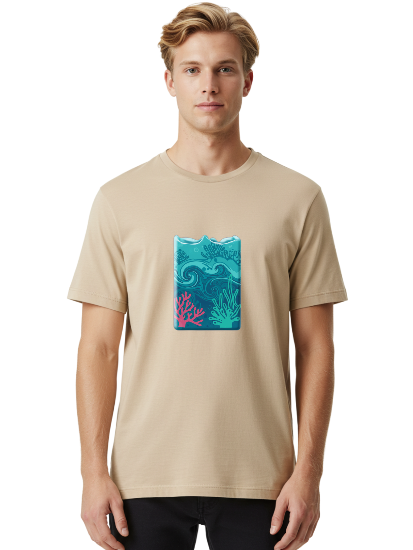 Coral-Reef-Wave Men'S Graphic Tee, 100% Cotton, Comfortable Casual Summer Wear, Machine Washable, Vintage Camera, Old Camera, Antique Camera, Black Camera, Classic Photography, Photography Equipment, Nostalgic Device, Film Camera, Camera Art Bae984