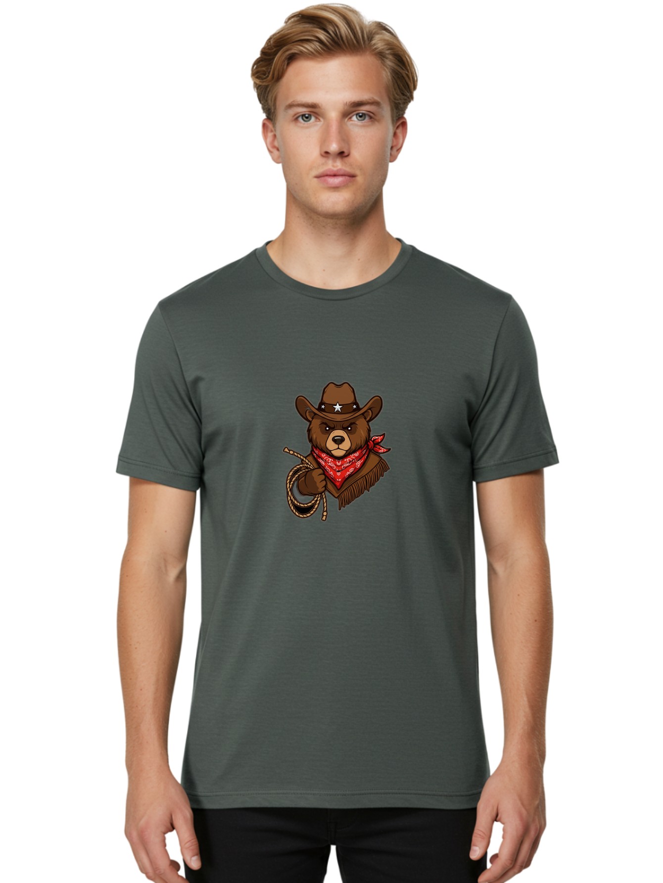 Cowboy-Bear Men'S Graphic Tee, 100% Cotton, Comfortable Casual Summer Wear, Machine Washable, Vintage Camera, Old Camera, Antique Camera, Black Camera, Classic Photography, Photography Equipment, Nostalgic Device, Film Camera, Camera Art Bae986