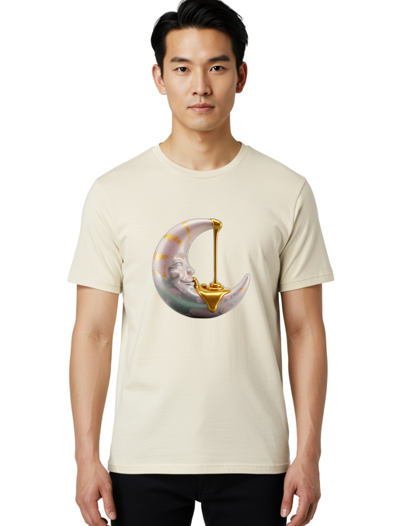 Crescent-Moon-Pouring-Oil Men'S Graphic Tee, 100% Cotton, Comfortable Casual Summer Wear, Machine Washable, Vintage Camera, Old Camera, Antique Camera, Black Camera, Classic Photography, Photography Equipment, Nostalgic Device, Film Camera, Bae988