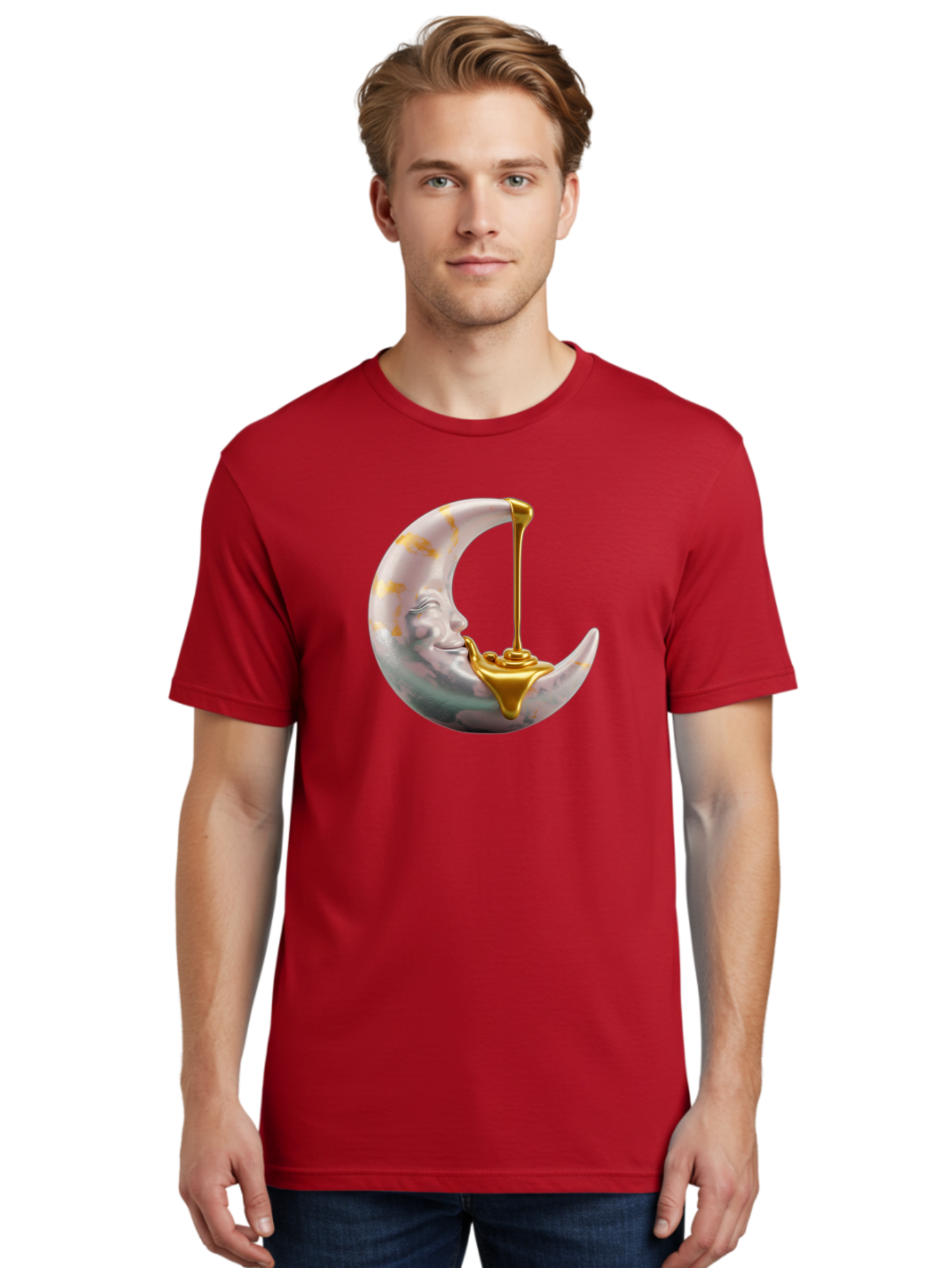 Crescent-Moon-Pouring-Oil Men'S Graphic Tee, 100% Cotton, Comfortable Casual Summer Wear, Machine Washable, Vintage Camera, Old Camera, Antique Camera, Black Camera, Classic Photography, Photography Equipment, Nostalgic Device, Film Camera, Bae988