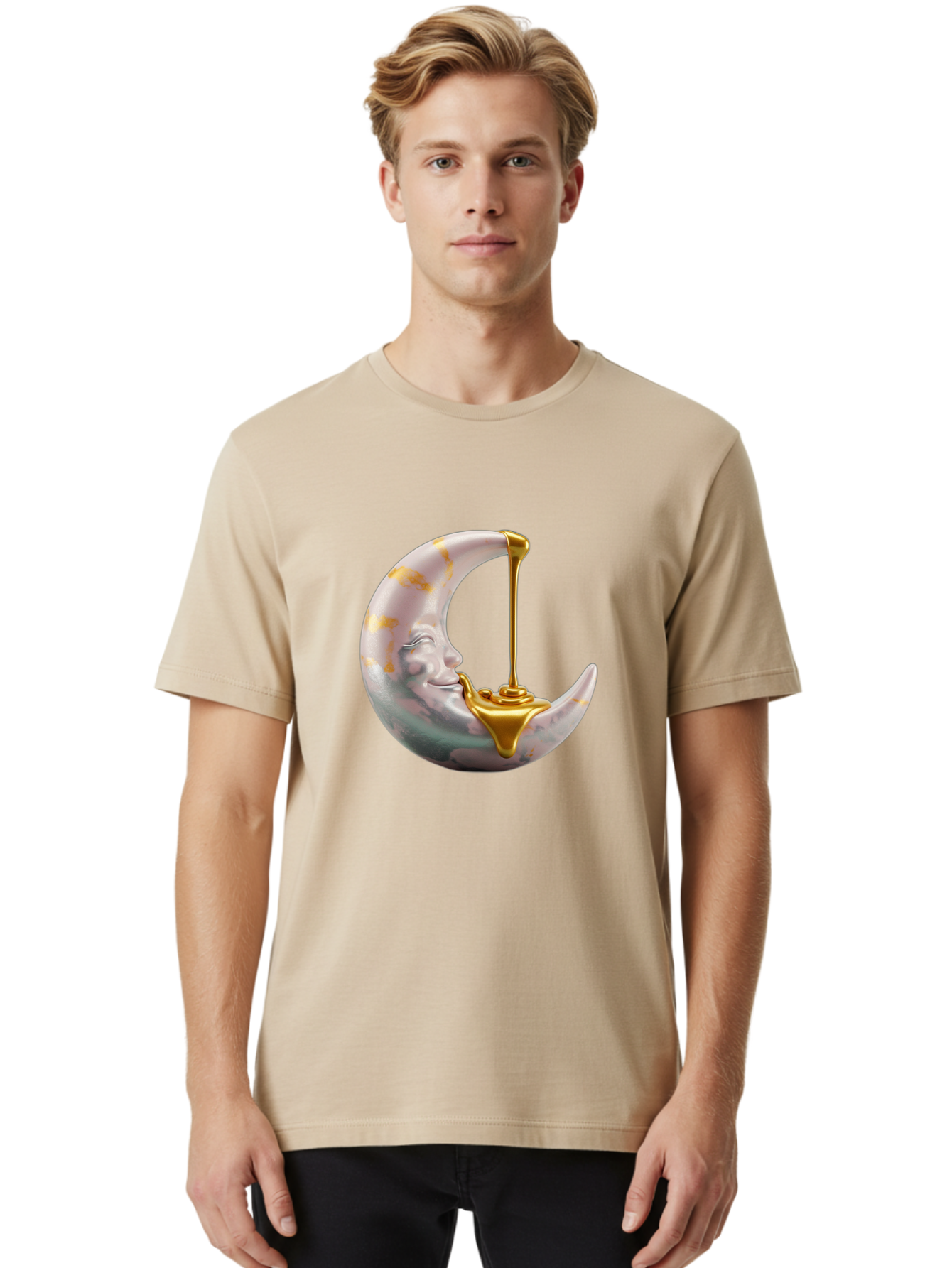 Crescent-Moon-Pouring-Oil Men'S Graphic Tee, 100% Cotton, Comfortable Casual Summer Wear, Machine Washable, Vintage Camera, Old Camera, Antique Camera, Black Camera, Classic Photography, Photography Equipment, Nostalgic Device, Film Camera, Bae988