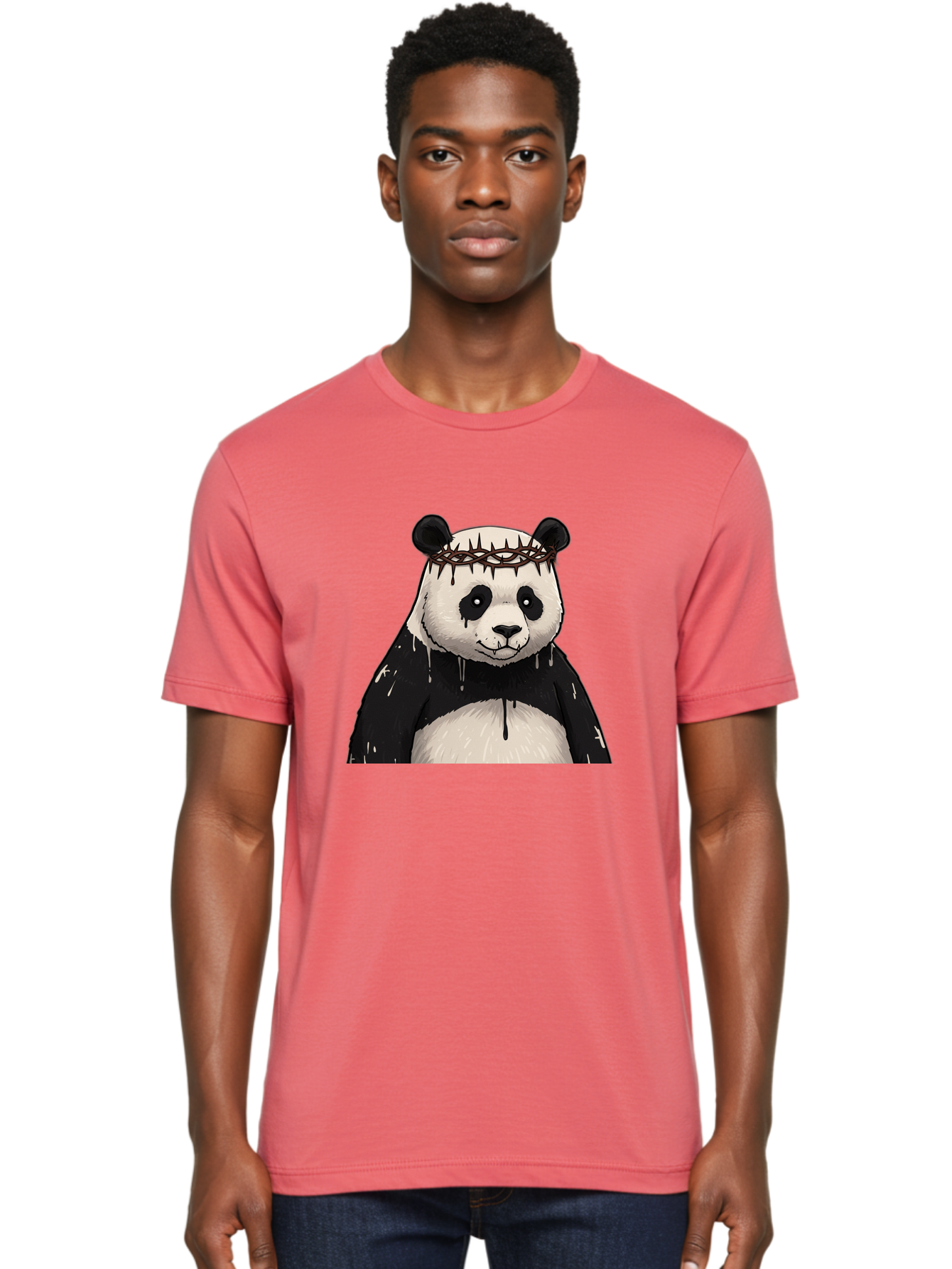 Crowned-Panda-1 Men'S Graphic Tee, 100% Cotton, Comfortable Casual Summer Wear, Machine Washable, Vintage Camera, Old Camera, Antique Camera, Black Camera, Classic Photography, Photography Equipment, Nostalgic Device, Film Camera, Camera Art Bae990