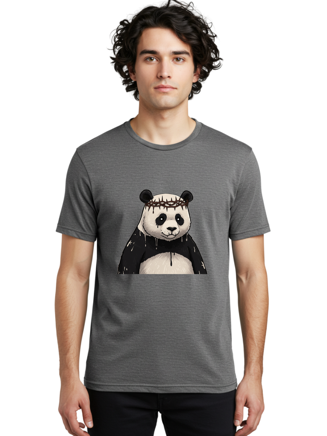 Crowned-Panda-1 Men'S Graphic Tee, 100% Cotton, Comfortable Casual Summer Wear, Machine Washable, Vintage Camera, Old Camera, Antique Camera, Black Camera, Classic Photography, Photography Equipment, Nostalgic Device, Film Camera, Camera Art Bae990