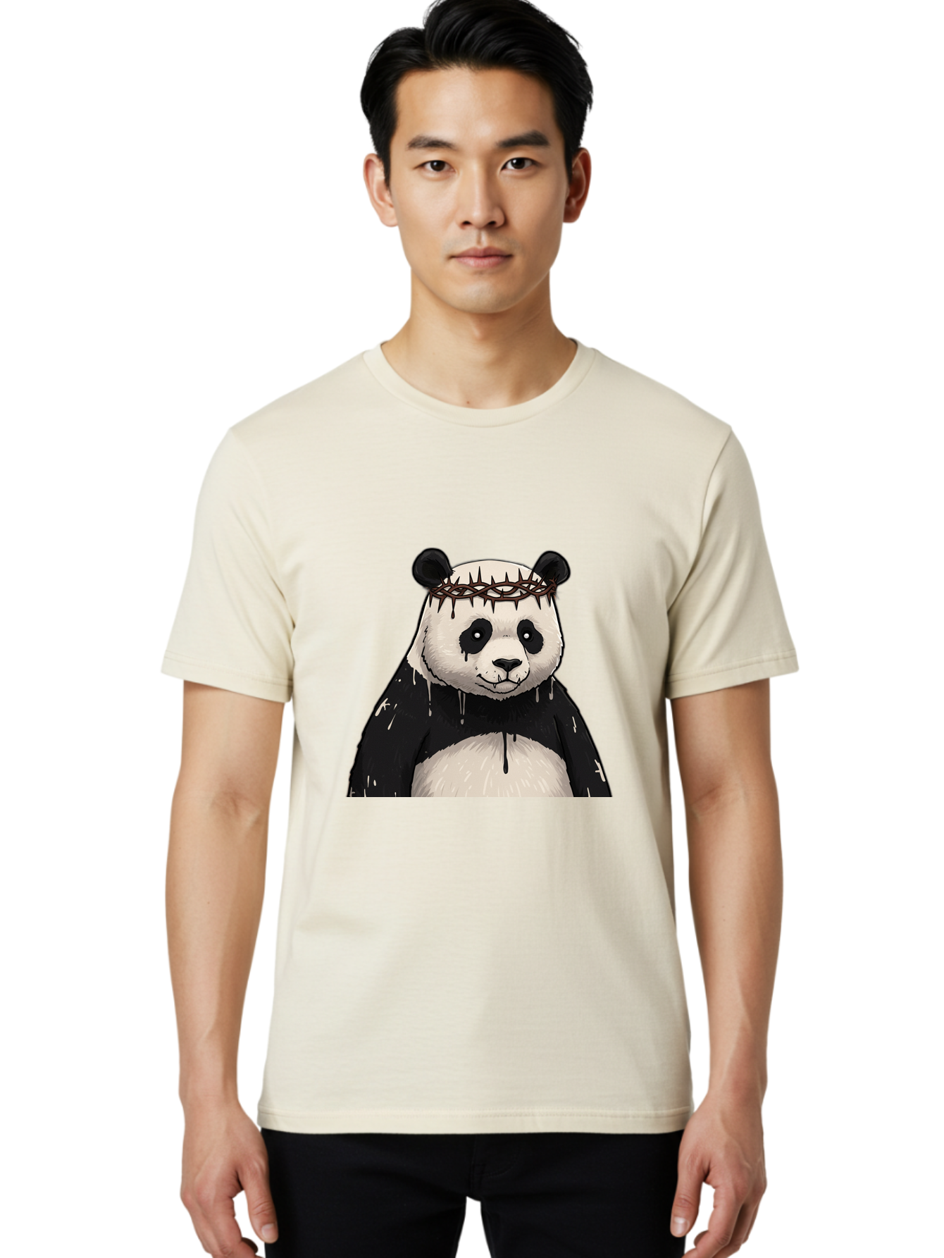 Crowned-Panda-1 Men'S Graphic Tee, 100% Cotton, Comfortable Casual Summer Wear, Machine Washable, Vintage Camera, Old Camera, Antique Camera, Black Camera, Classic Photography, Photography Equipment, Nostalgic Device, Film Camera, Camera Art Bae990