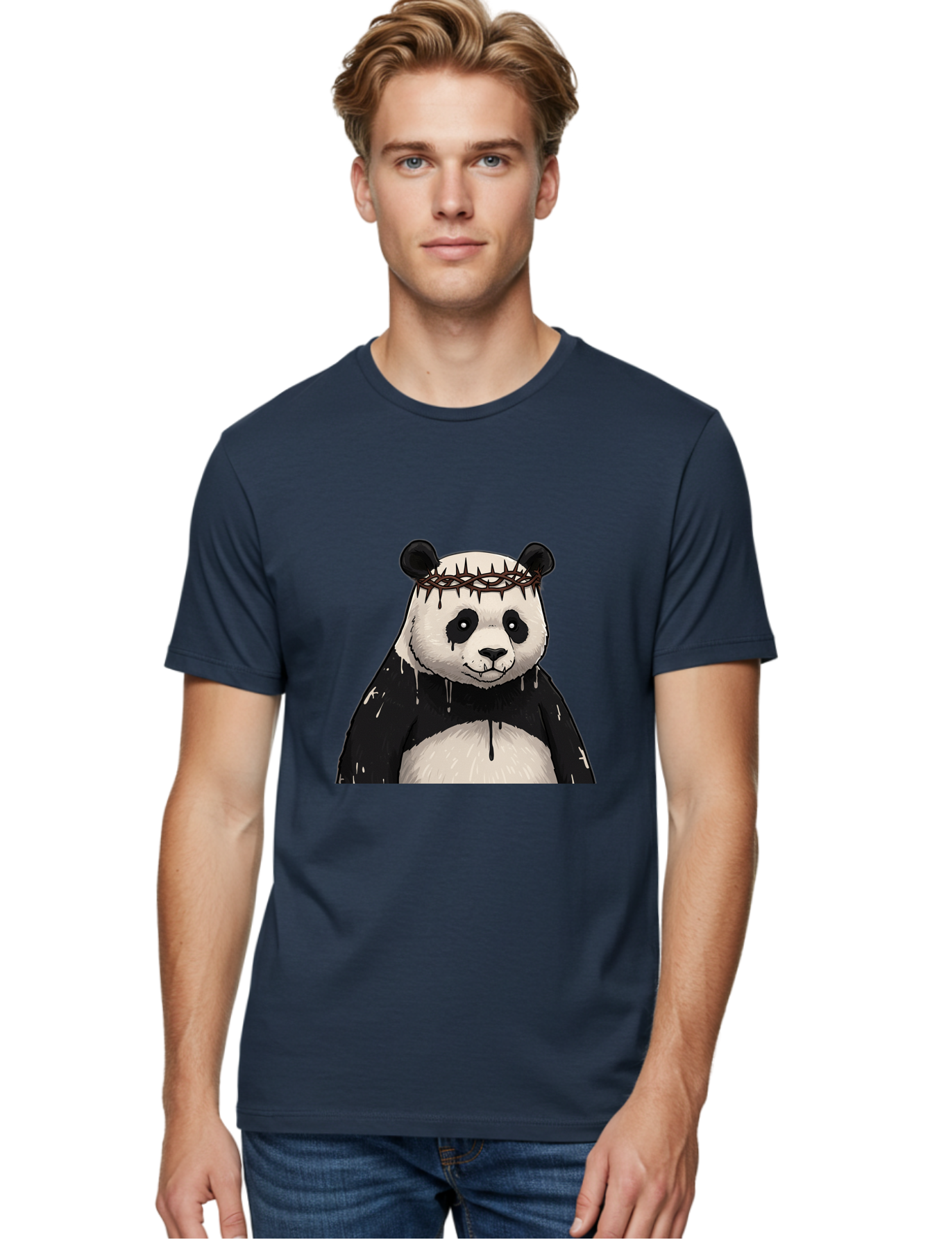 Crowned-Panda-1 Men'S Graphic Tee, 100% Cotton, Comfortable Casual Summer Wear, Machine Washable, Vintage Camera, Old Camera, Antique Camera, Black Camera, Classic Photography, Photography Equipment, Nostalgic Device, Film Camera, Camera Art Bae990