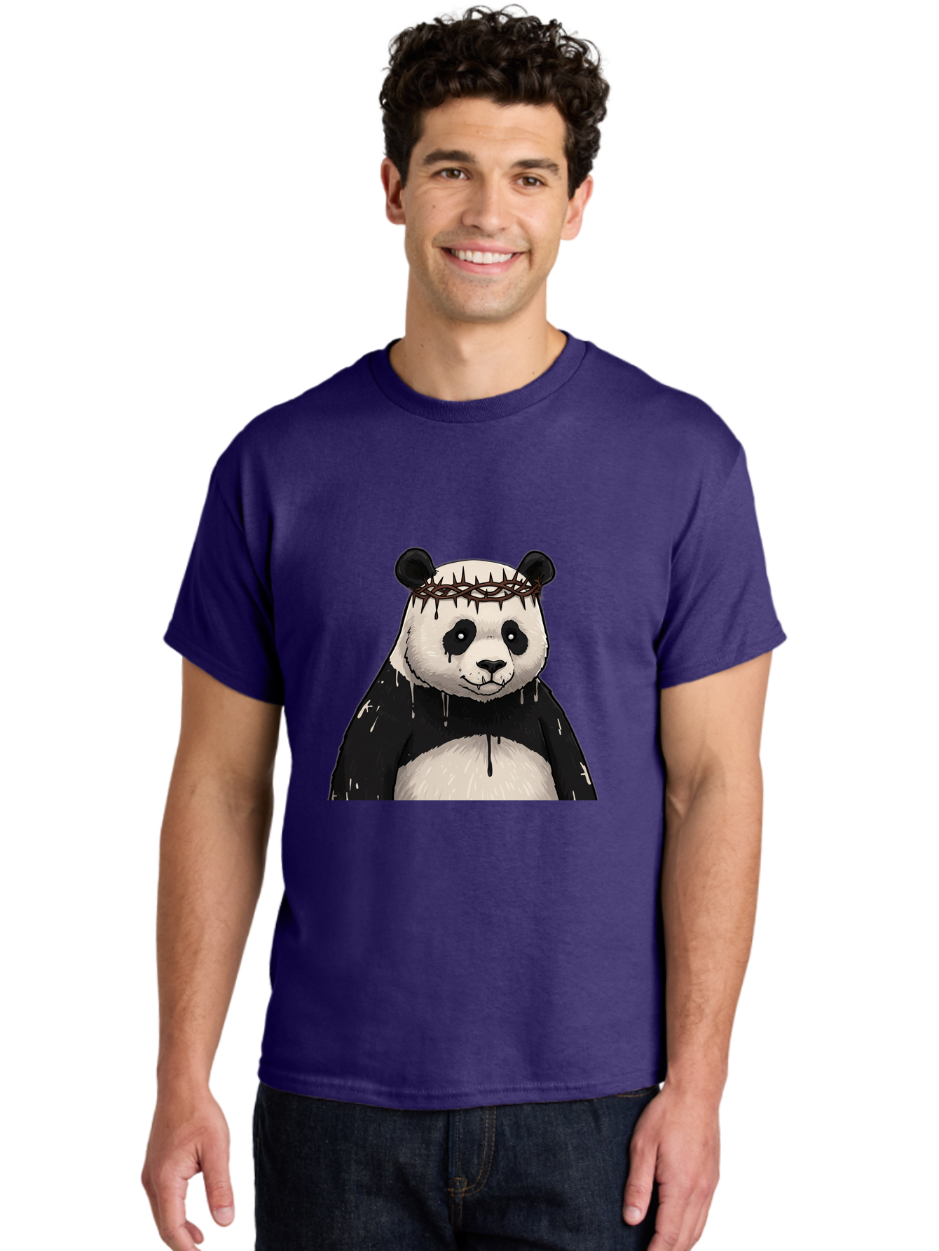 Crowned-Panda-1 Men'S Graphic Tee, 100% Cotton, Comfortable Casual Summer Wear, Machine Washable, Vintage Camera, Old Camera, Antique Camera, Black Camera, Classic Photography, Photography Equipment, Nostalgic Device, Film Camera, Camera Art Bae990
