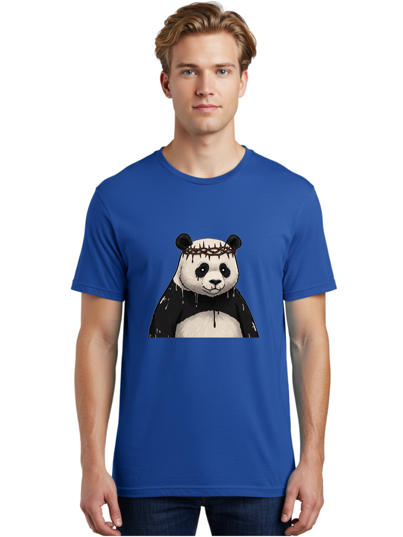 Crowned-Panda-1 Men'S Graphic Tee, 100% Cotton, Comfortable Casual Summer Wear, Machine Washable, Vintage Camera, Old Camera, Antique Camera, Black Camera, Classic Photography, Photography Equipment, Nostalgic Device, Film Camera, Camera Art Bae990