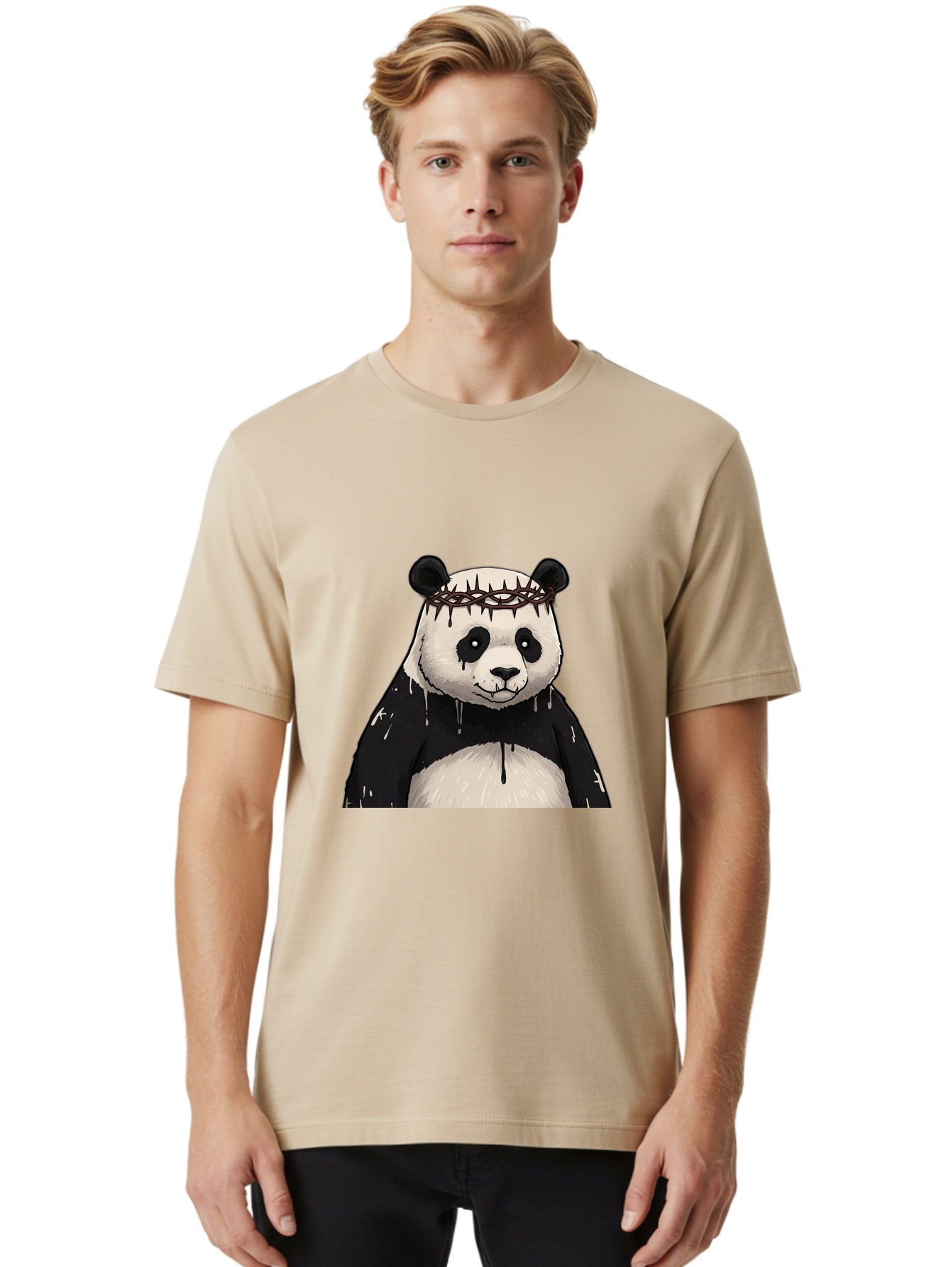Crowned-Panda-1 Men'S Graphic Tee, 100% Cotton, Comfortable Casual Summer Wear, Machine Washable, Vintage Camera, Old Camera, Antique Camera, Black Camera, Classic Photography, Photography Equipment, Nostalgic Device, Film Camera, Camera Art Bae990