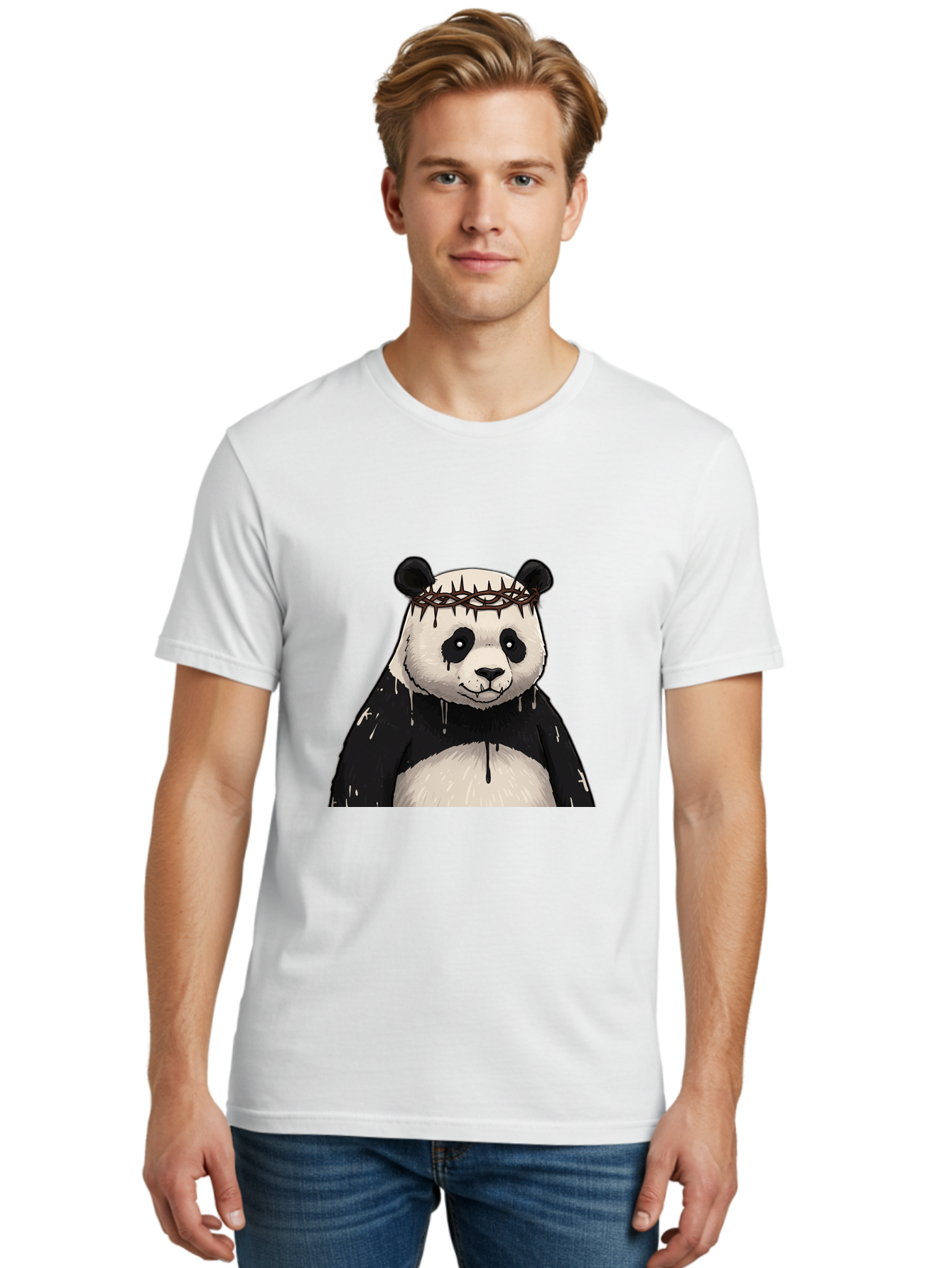 Crowned-Panda-1 Men'S Graphic Tee, 100% Cotton, Comfortable Casual Summer Wear, Machine Washable, Vintage Camera, Old Camera, Antique Camera, Black Camera, Classic Photography, Photography Equipment, Nostalgic Device, Film Camera, Camera Art Bae990