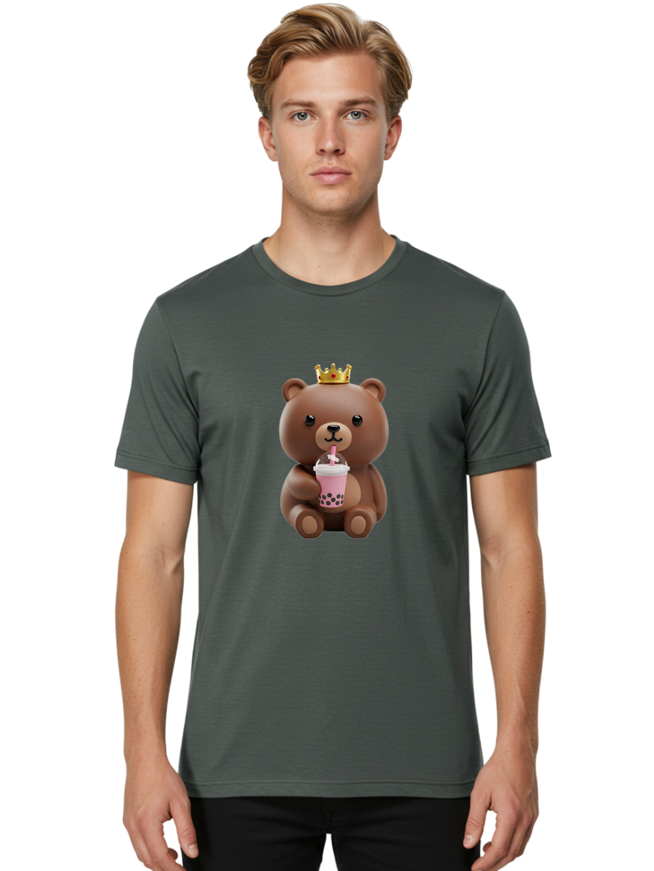 Crowned-Teddy-Bear Men'S Graphic Tee, 100% Cotton, Comfortable Casual Summer Wear, Machine Washable, Vintage Camera, Old Camera, Antique Camera, Black Camera, Classic Photography, Photography Equipment, Nostalgic Device, Film Camera, Bae992