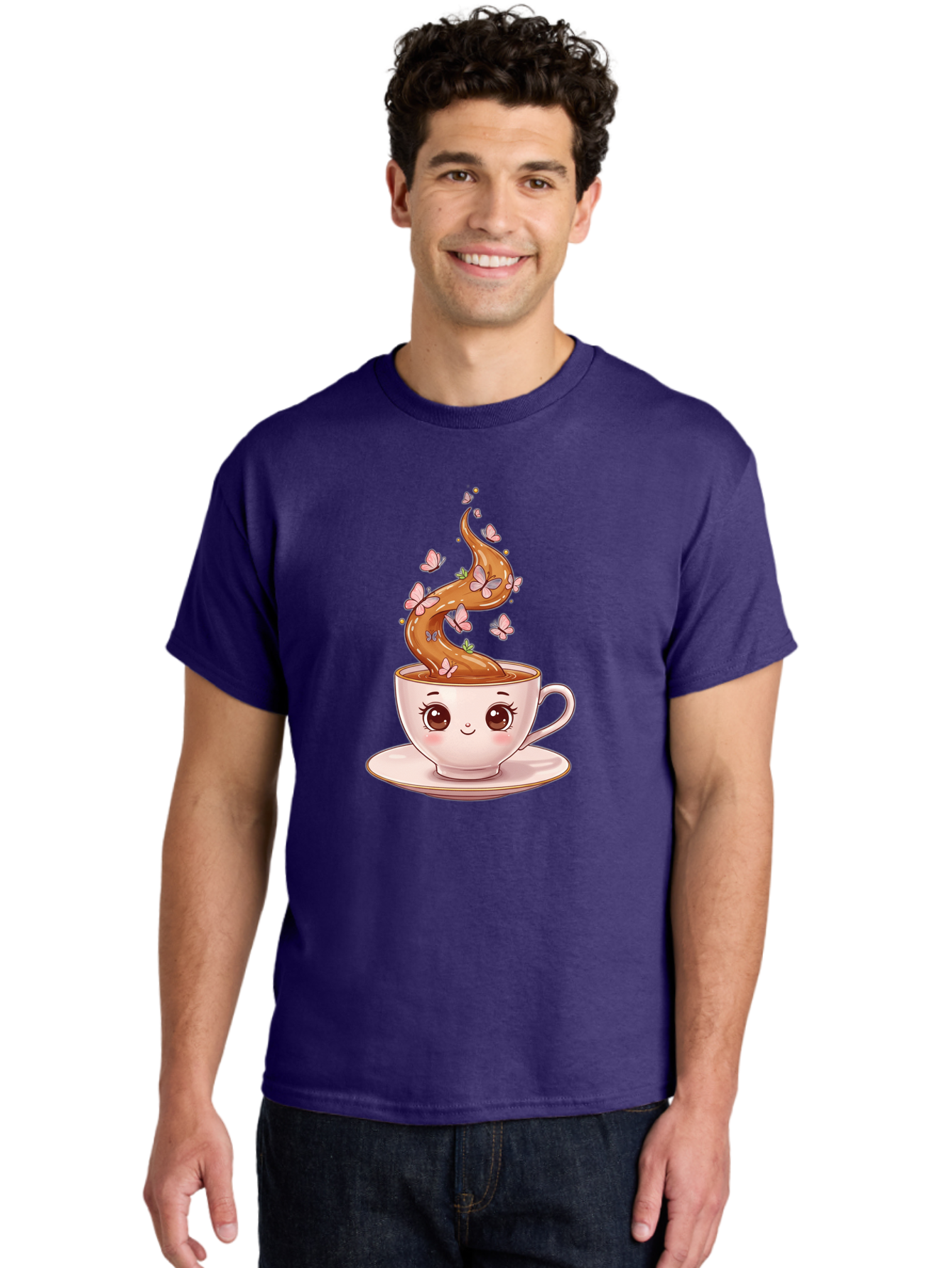Cup-Of-Coffee-1 Men'S Graphic Tee, 100% Cotton, Comfortable Casual Summer Wear, Machine Washable, Vintage Camera, Old Camera, Antique Camera, Black Camera, Classic Photography, Photography Equipment, Nostalgic Device, Film Camera, Camera Art Bae994