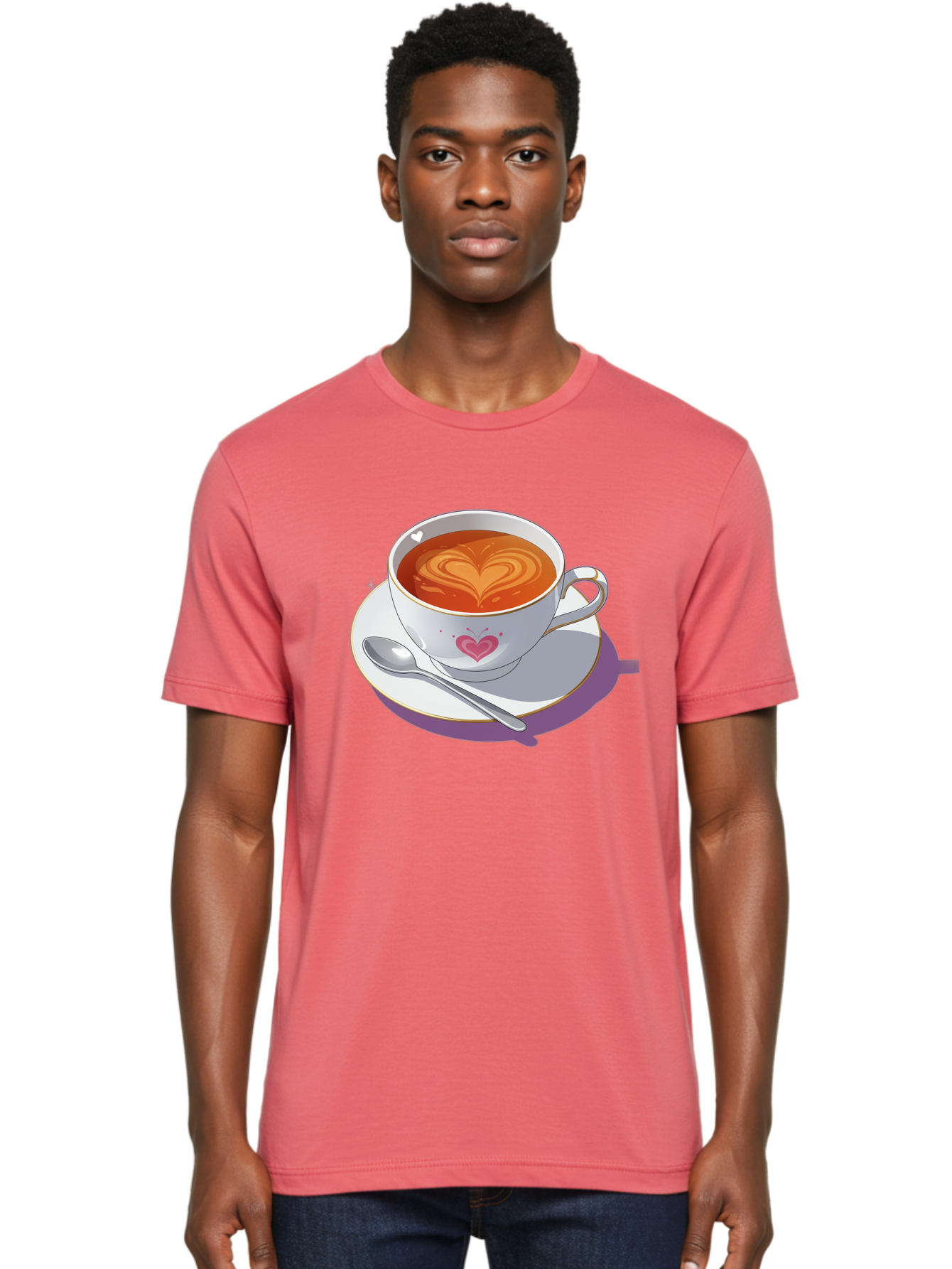 Cup-Of-Coffee-With-Heart Men'S Graphic Tee, 100% Cotton, Comfortable Casual Summer Wear, Machine Washable, Vintage Camera, Old Camera, Antique Camera, Black Camera, Classic Photography, Photography Equipment, Nostalgic Device, Film Camera, Bae995