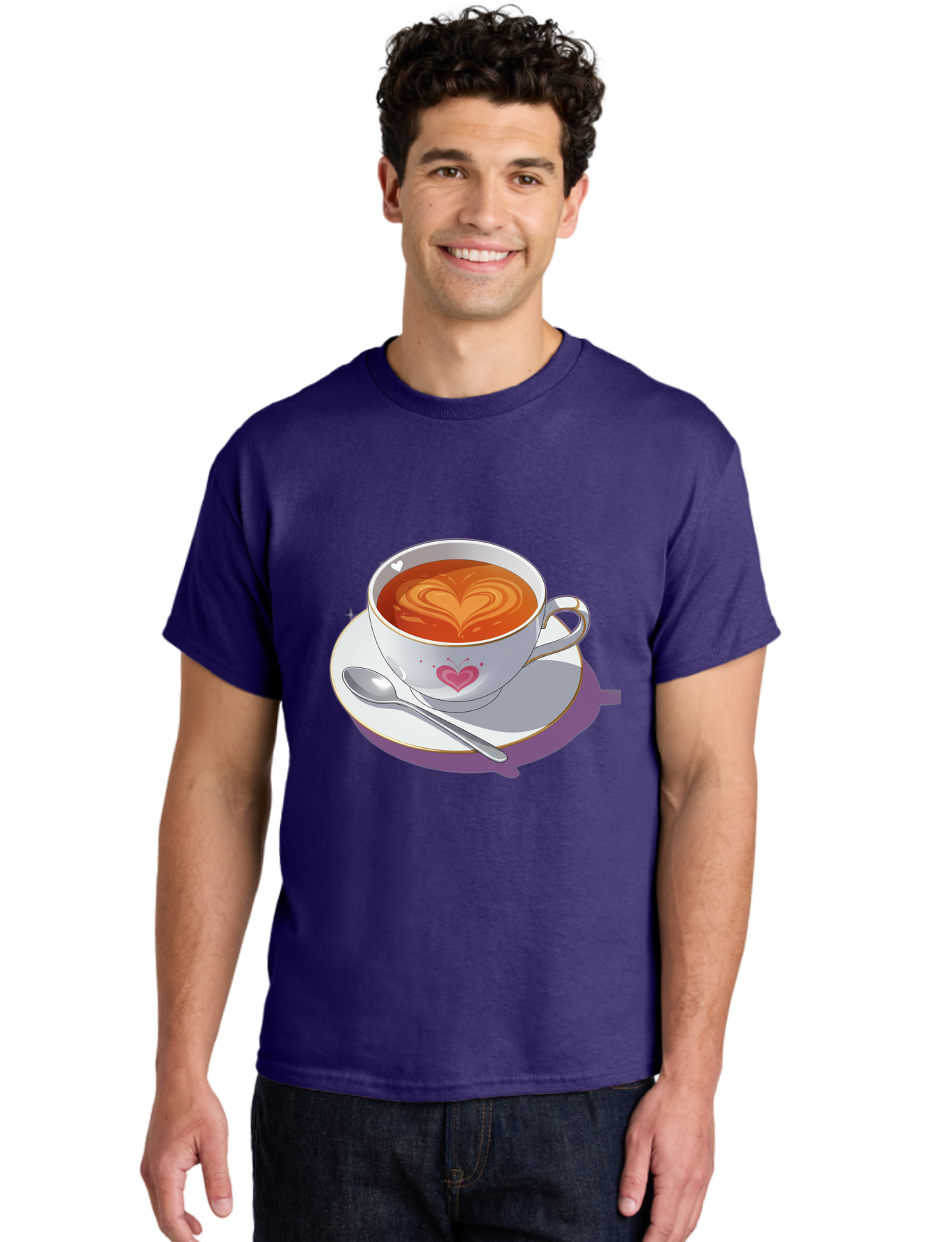 Cup-Of-Coffee-With-Heart Men'S Graphic Tee, 100% Cotton, Comfortable Casual Summer Wear, Machine Washable, Vintage Camera, Old Camera, Antique Camera, Black Camera, Classic Photography, Photography Equipment, Nostalgic Device, Film Camera, Bae995