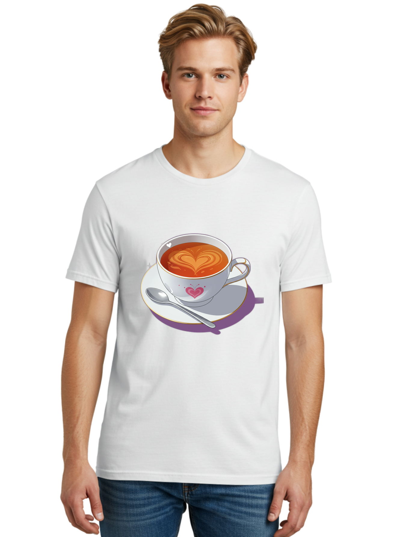 Cup-Of-Coffee-With-Heart Men'S Graphic Tee, 100% Cotton, Comfortable Casual Summer Wear, Machine Washable, Vintage Camera, Old Camera, Antique Camera, Black Camera, Classic Photography, Photography Equipment, Nostalgic Device, Film Camera, Bae995