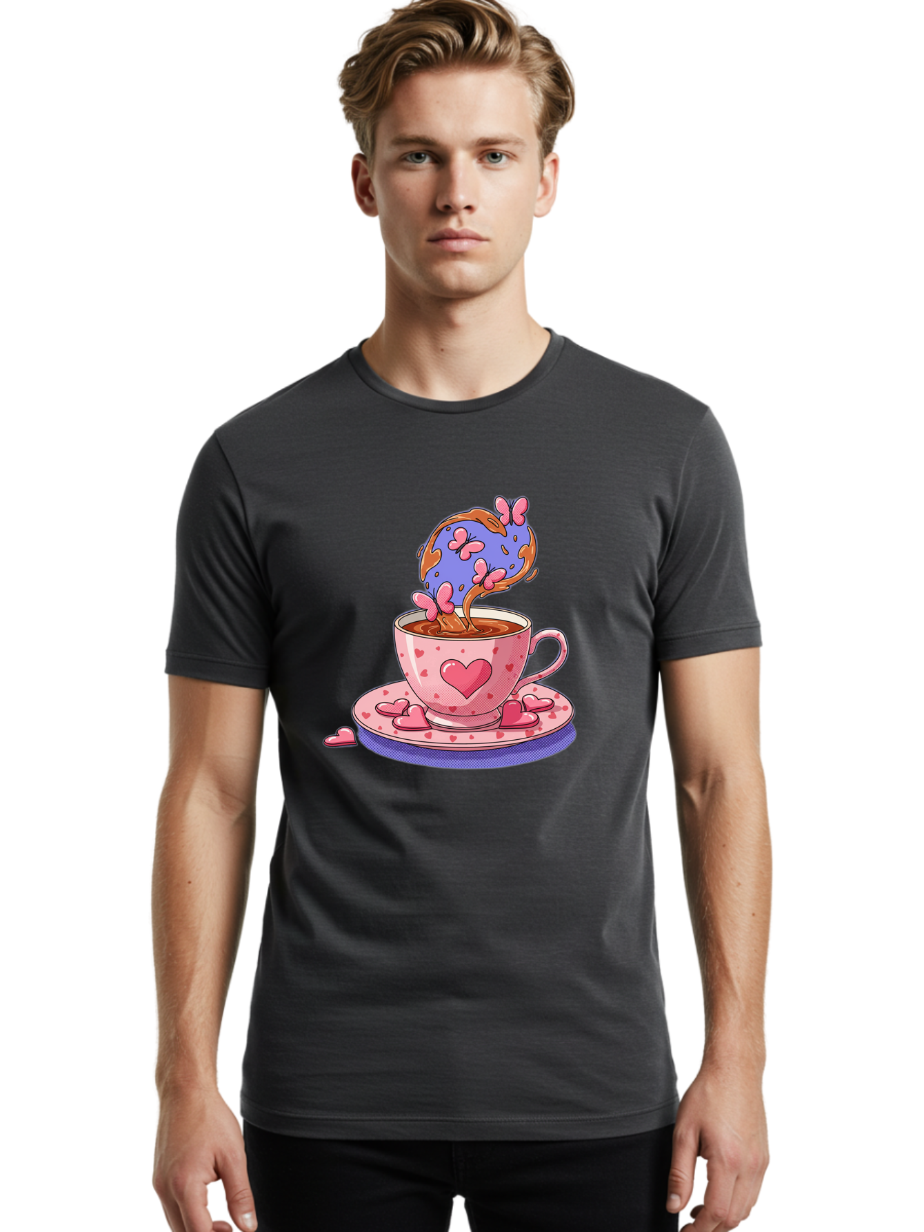 Cup-Of-Hearts Men'S Graphic Tee, 100% Cotton, Comfortable Casual Summer Wear, Machine Washable, Vintage Camera, Old Camera, Antique Camera, Black Camera, Classic Photography, Photography Equipment, Nostalgic Device, Film Camera, Camera Art Bae997