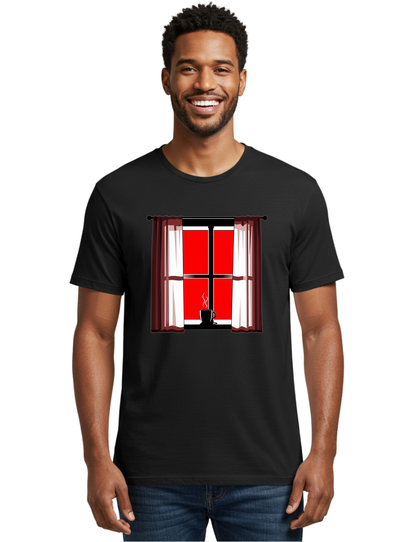 Cup-On-Windowsill Men'S Graphic Tee, 100% Cotton, Comfortable Casual Summer Wear, Machine Washable, Vintage Camera, Old Camera, Antique Camera, Black Camera, Classic Photography, Photography Equipment, Nostalgic Device, Film Camera, Camera Art Bae998