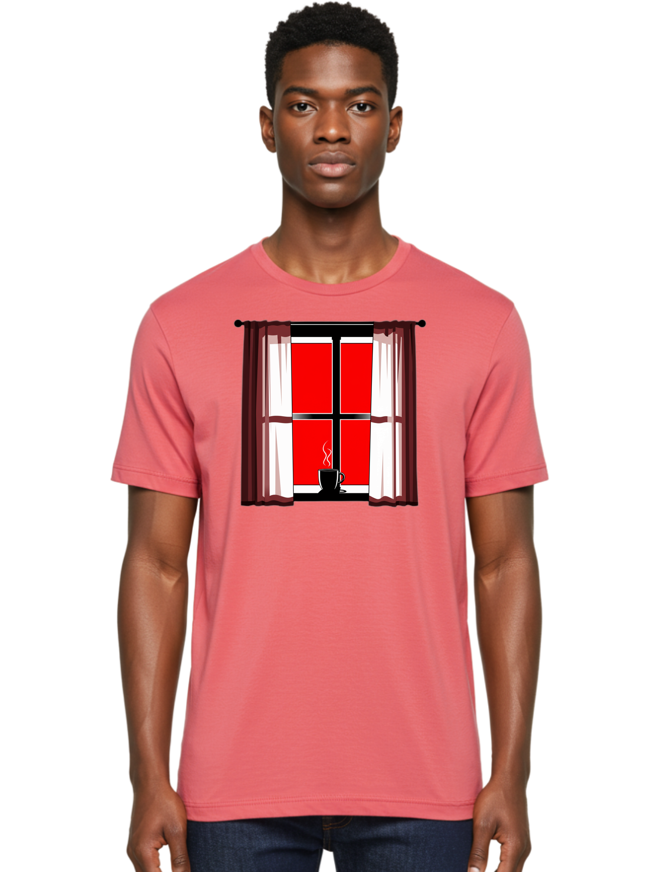 Cup-On-Windowsill Men'S Graphic Tee, 100% Cotton, Comfortable Casual Summer Wear, Machine Washable, Vintage Camera, Old Camera, Antique Camera, Black Camera, Classic Photography, Photography Equipment, Nostalgic Device, Film Camera, Camera Art Bae998
